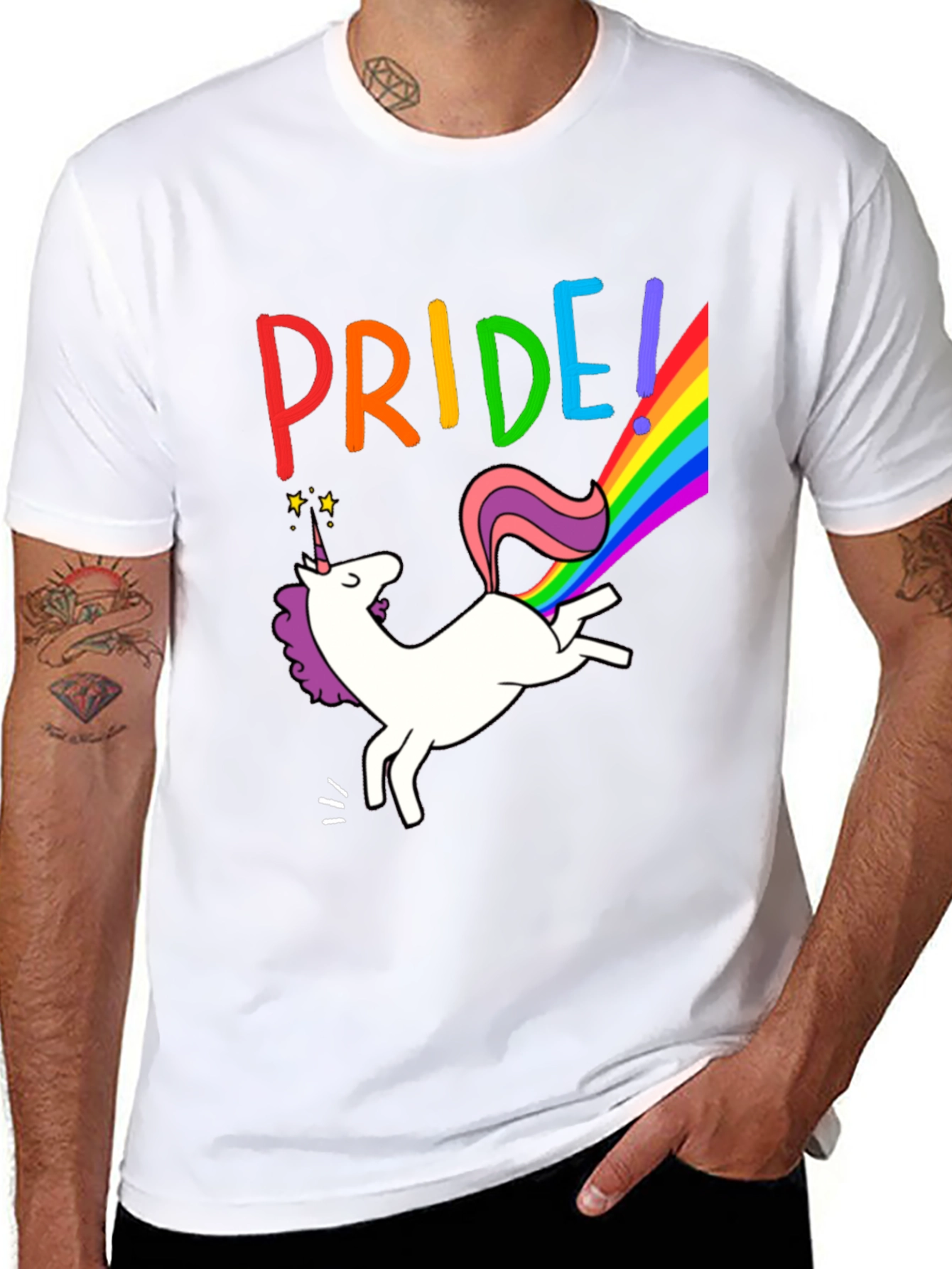 Black Pride Unicorn Graphic Tee - Black Cotton Blend view 8