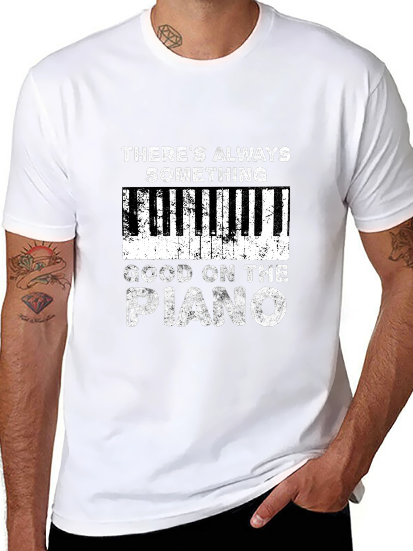 Black Piano Player T-Shirt - Always Something Good view 8
