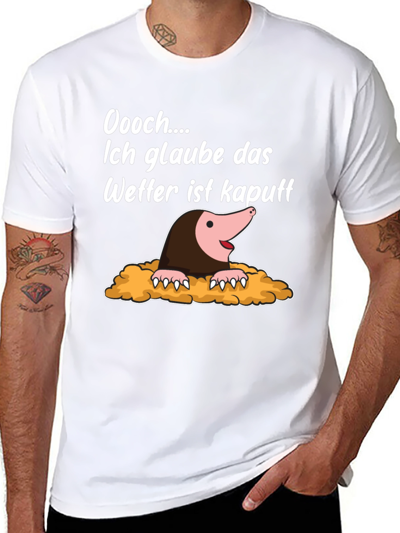 Black Funny Mole Weather Pun T-Shirt view 8
