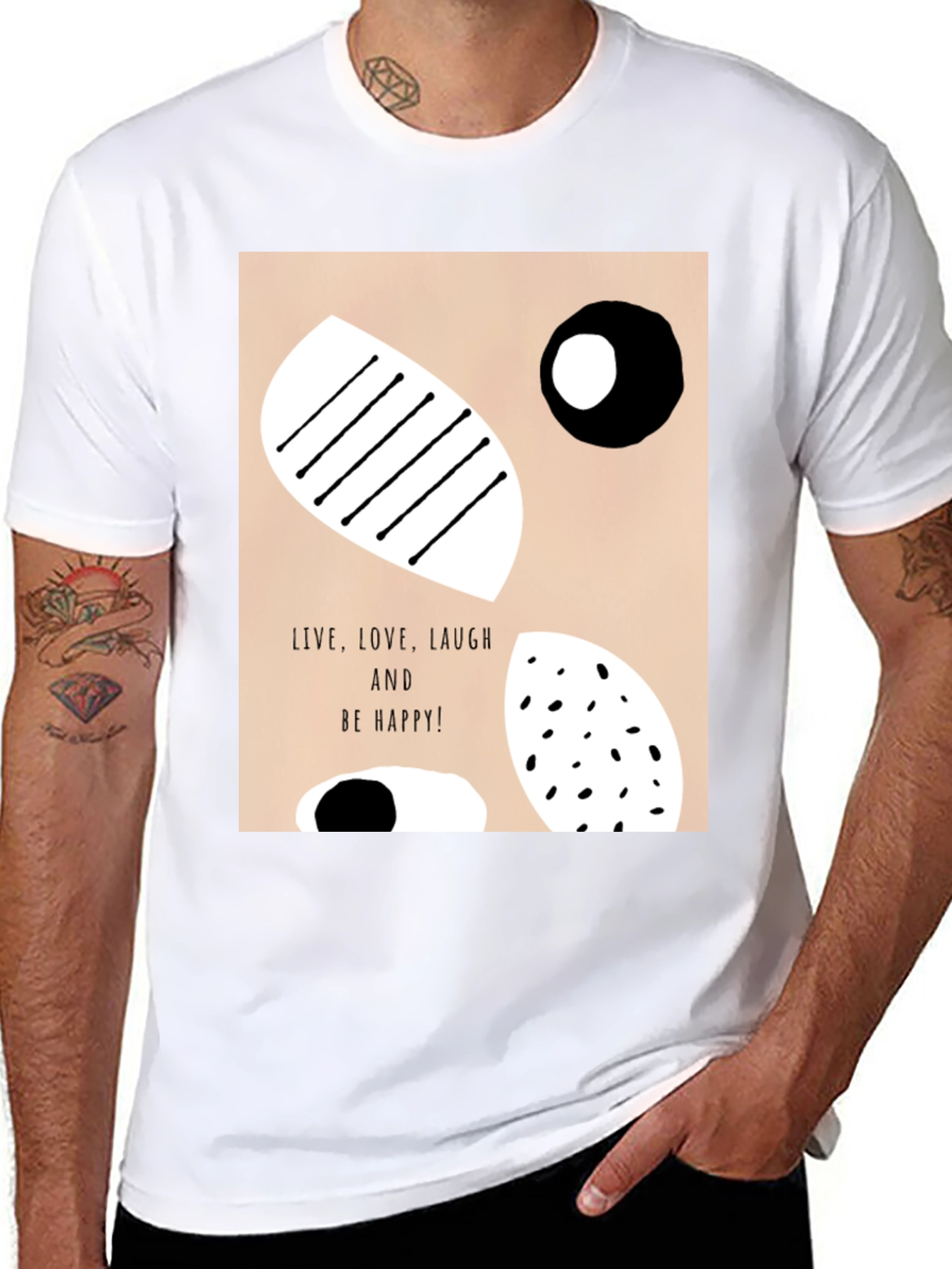 Black Abstract Graphic Print Black T-Shirt view 8