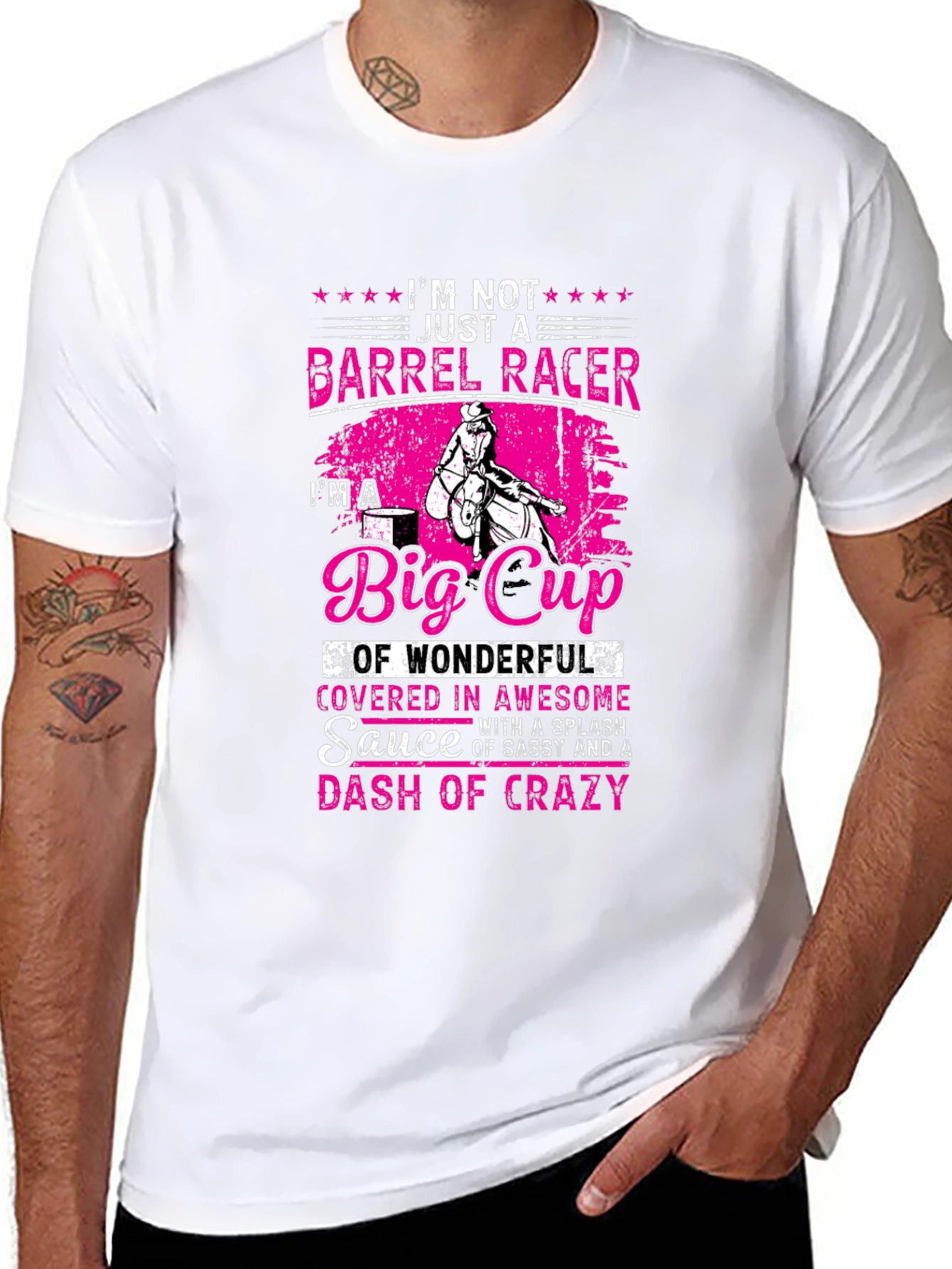 Black Barrel Racer Big Cup Graphic T-Shirt view 8