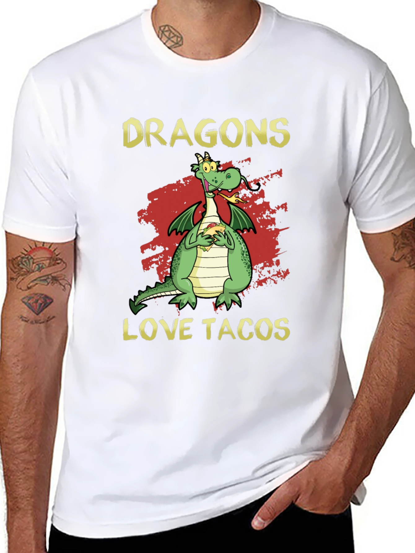 Black Dragons Love Tacos Graphic T-Shirt view 8
