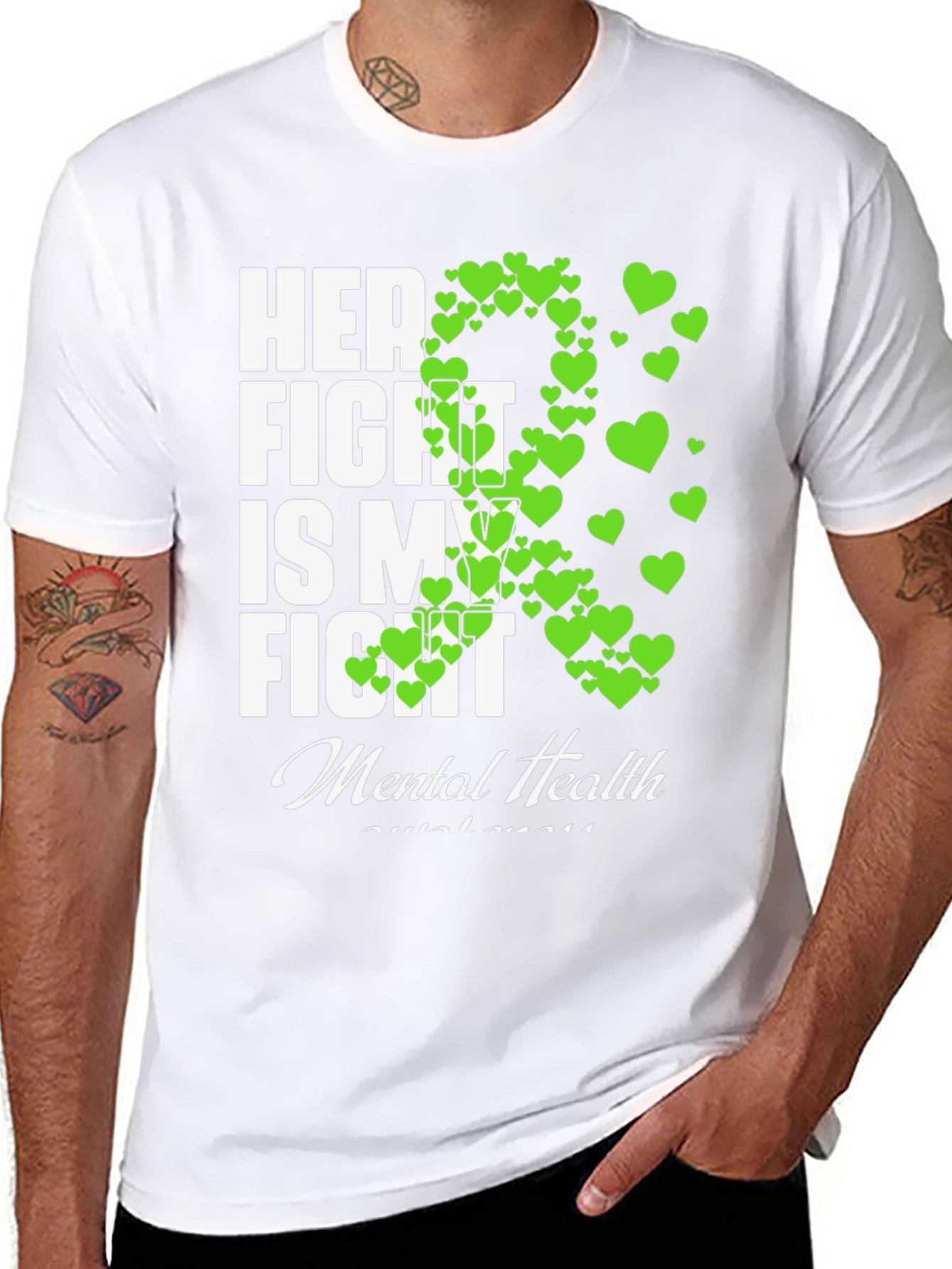 Black Mental Health Awareness T-Shirt - Her Fight Is My Fight view 8