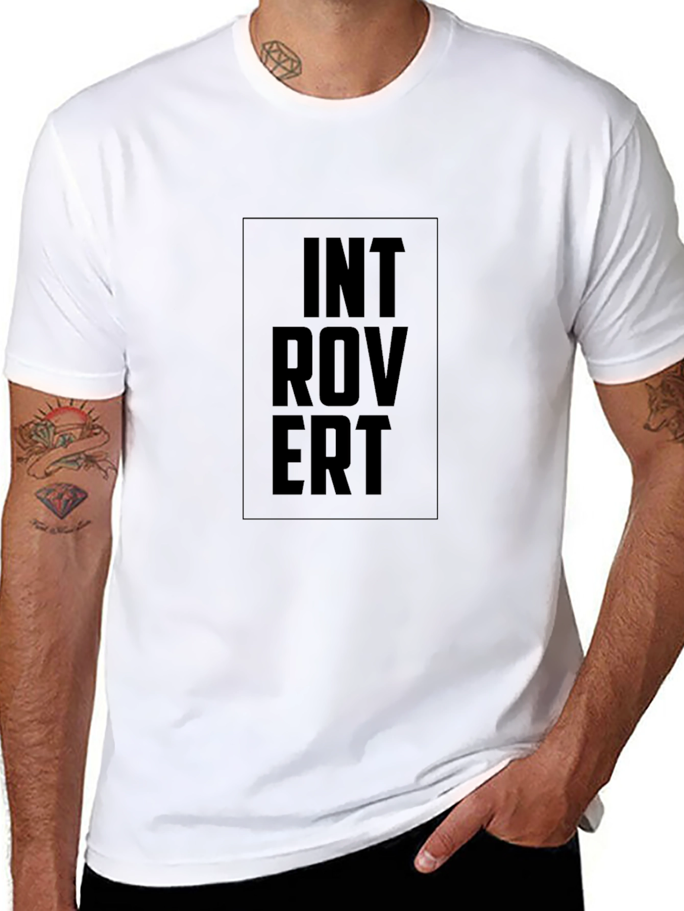 Black Introvert Graphic T-Shirt - Soft Cotton Tee view 8