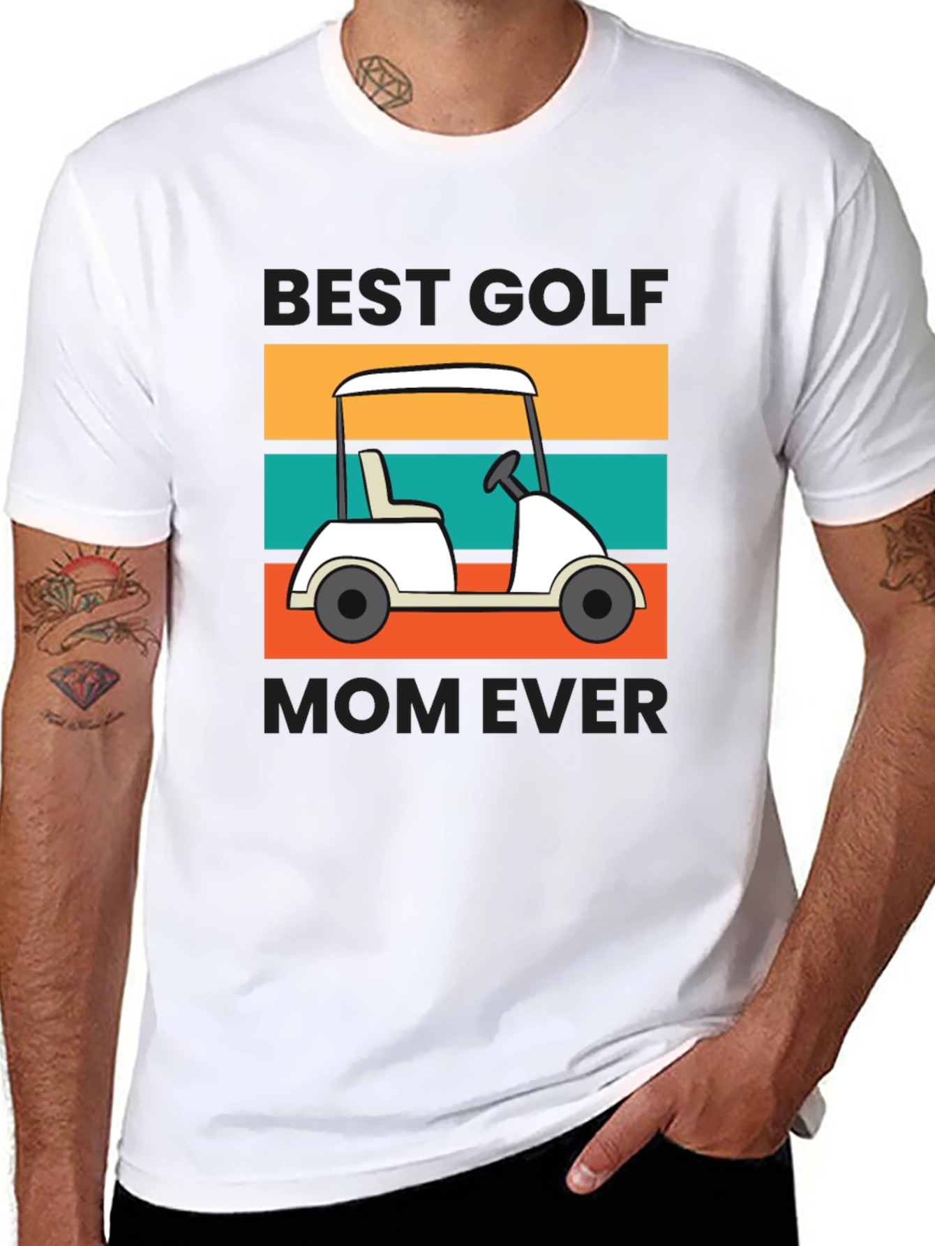 Black Best Golf Mom Ever Graphic T-Shirt view 8