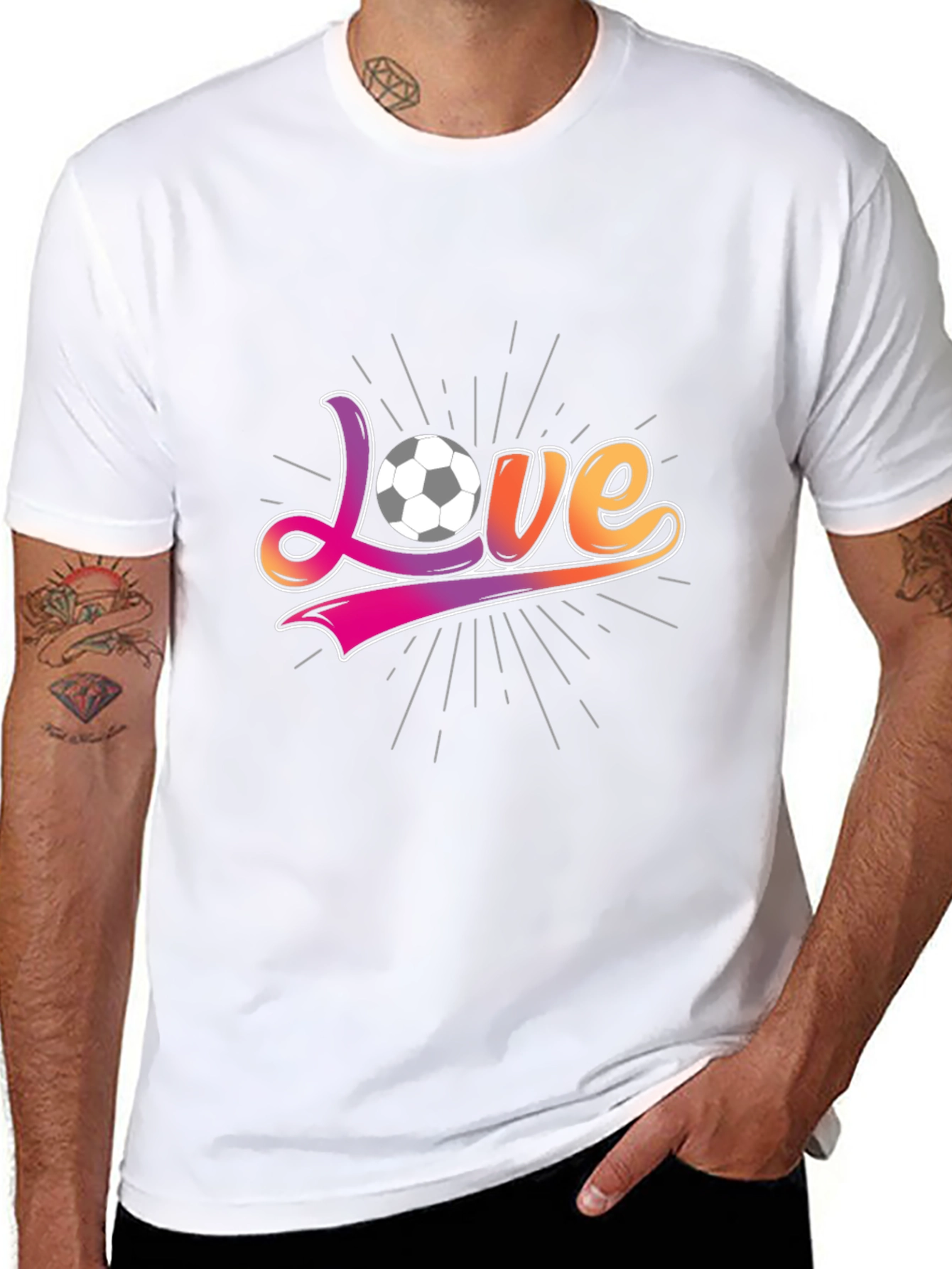 Black Soccer Love Graphic T-Shirt view 8