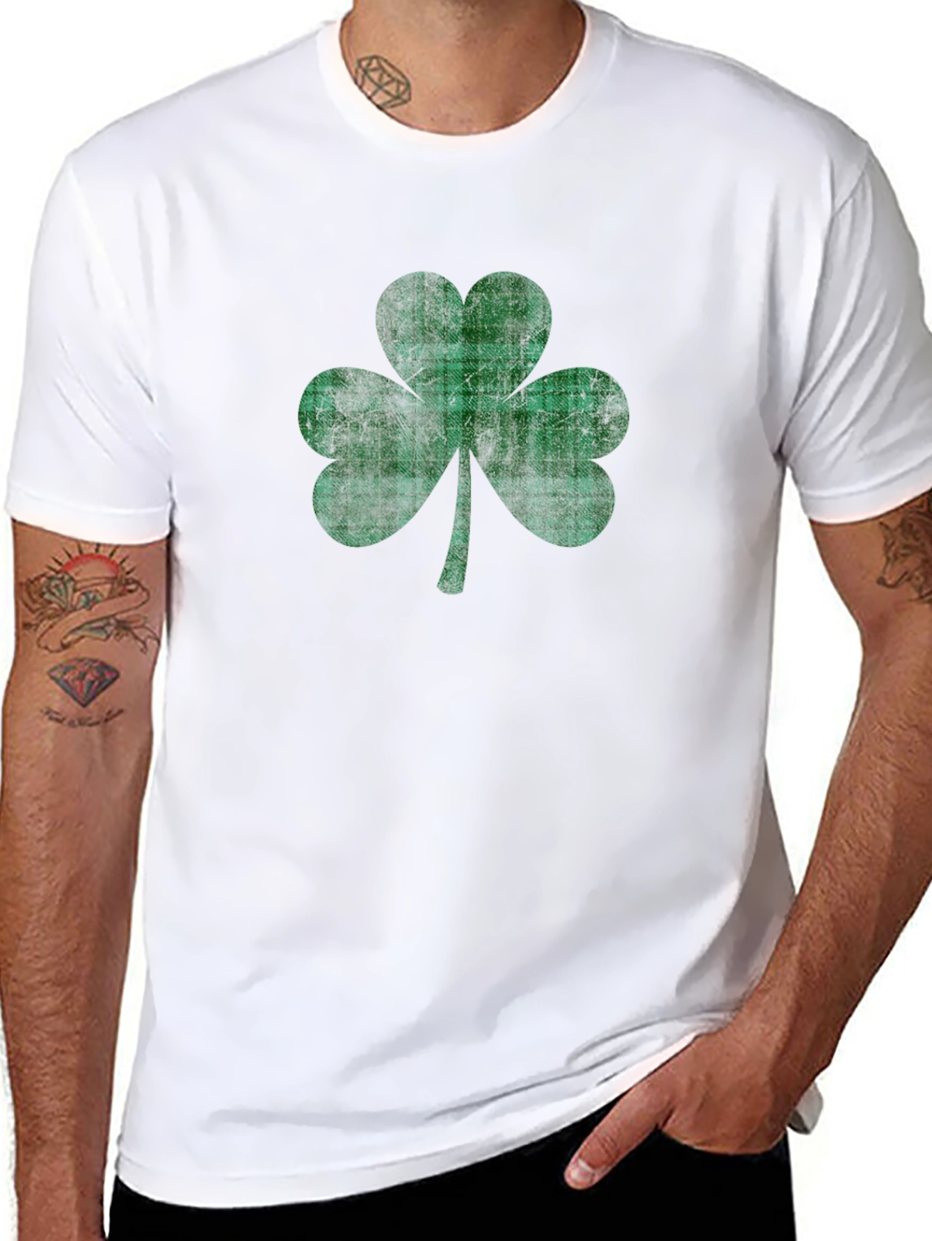 Black Plaid Shamrock T-Shirt - St. Patrick's Day Apparel view 8