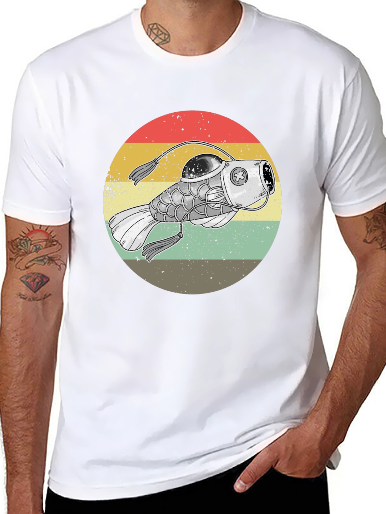 Black Retro Angler Fish Graphic Tee - Black view 8