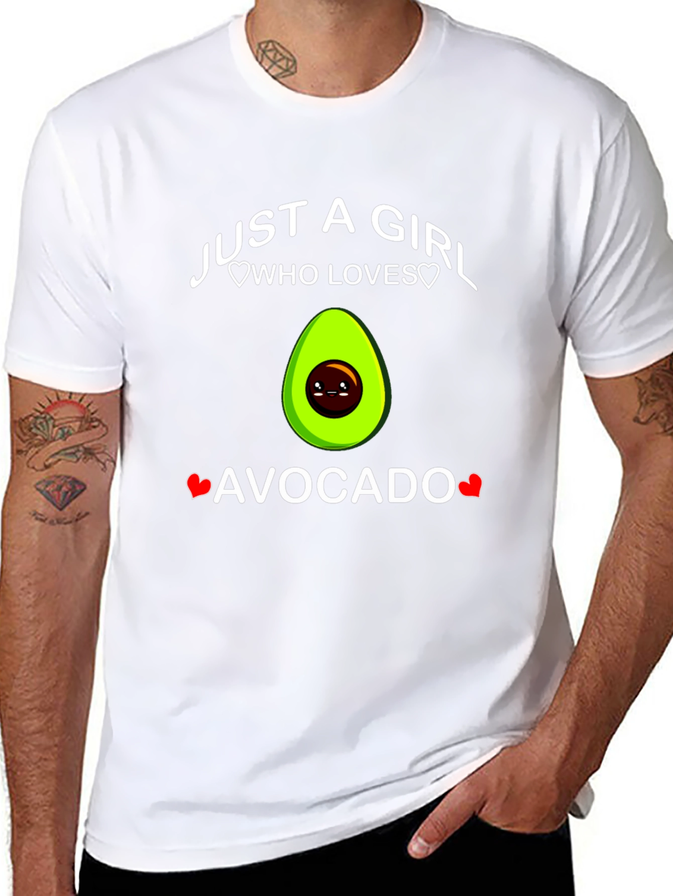 Black Just A Girl Who Loves Avocado T-Shirt view 8