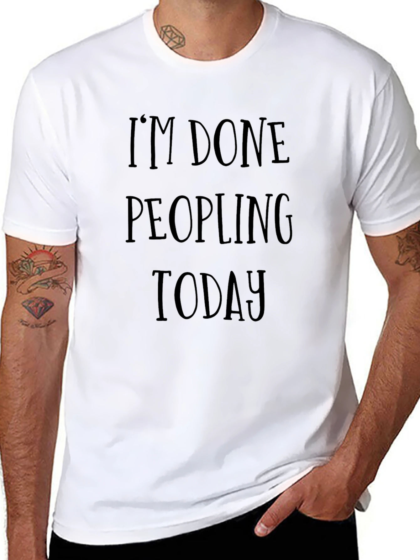 Black I'm Done Peopling Today T-Shirt view 8
