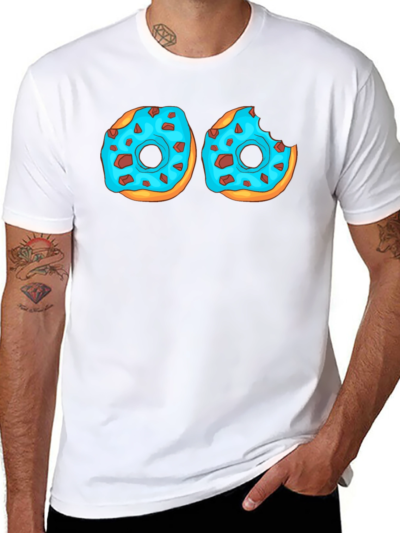 Black Donut T-Shirt: Funny Graphic Tee for Food Lovers view 8