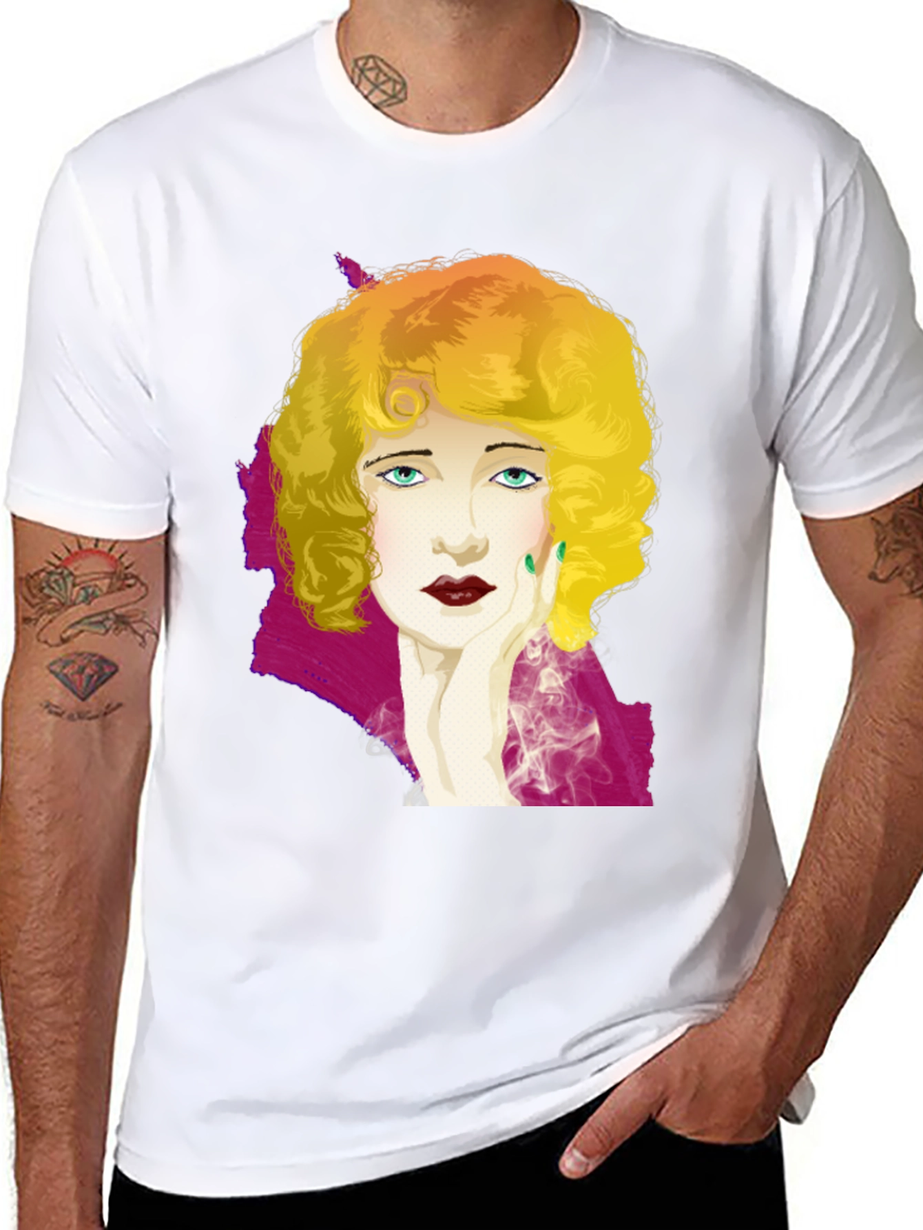 Black Vintage Art Deco Style Women's Graphic T-Shirt view 8