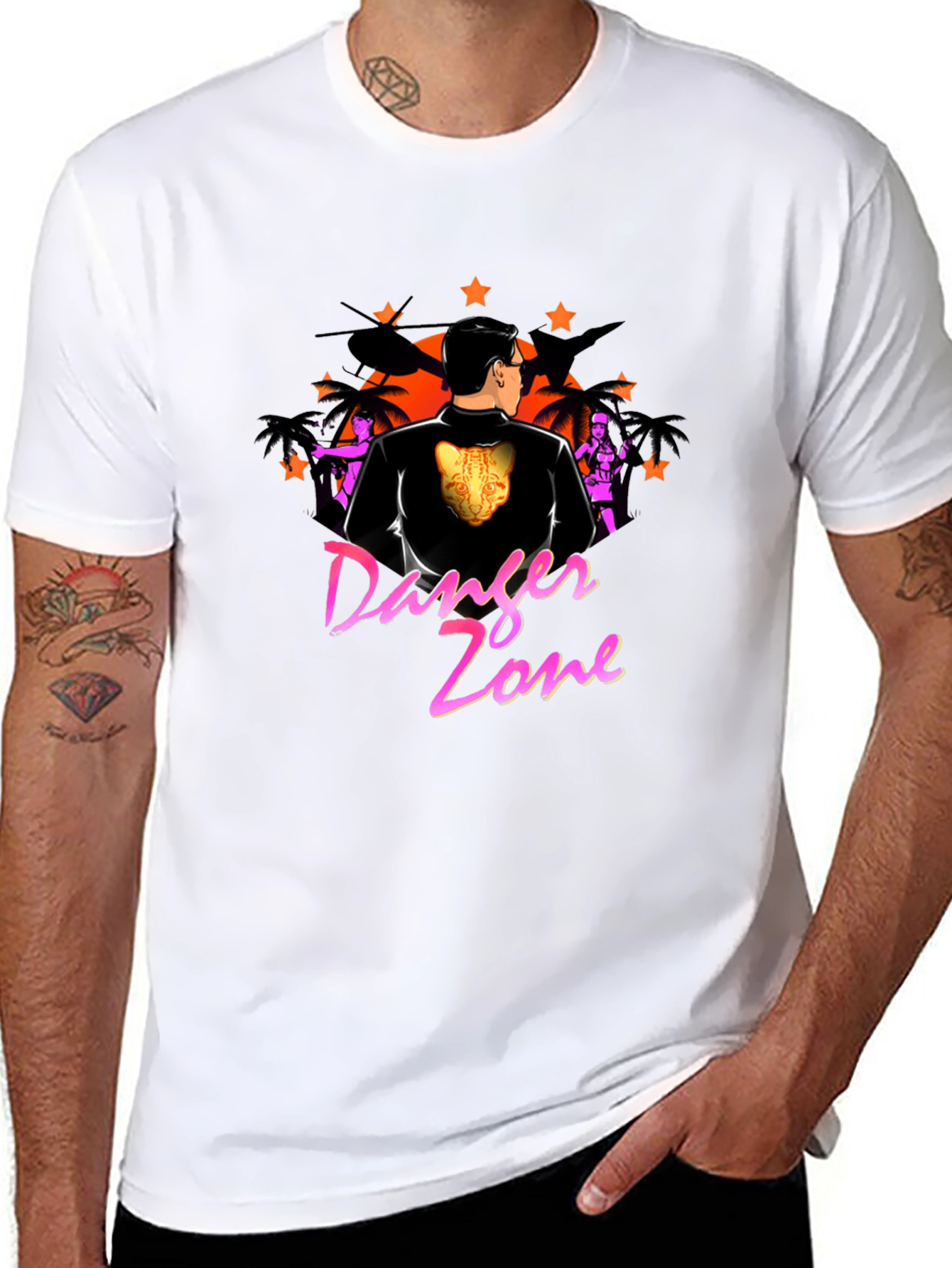 Black Danger Zone Graphic Tee - Black view 8