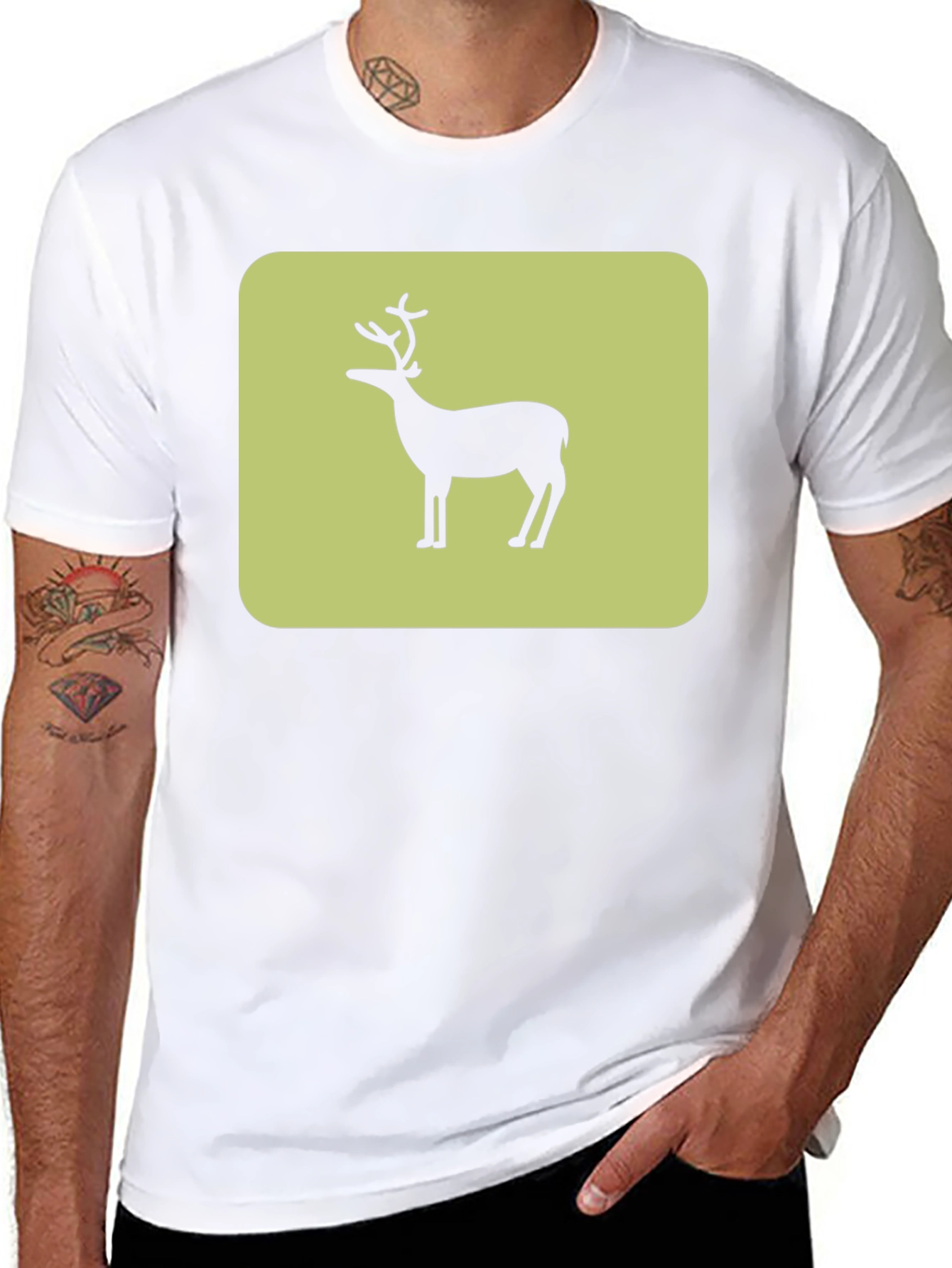Black Deer Graphic Tee - Black Cotton Blend view 8