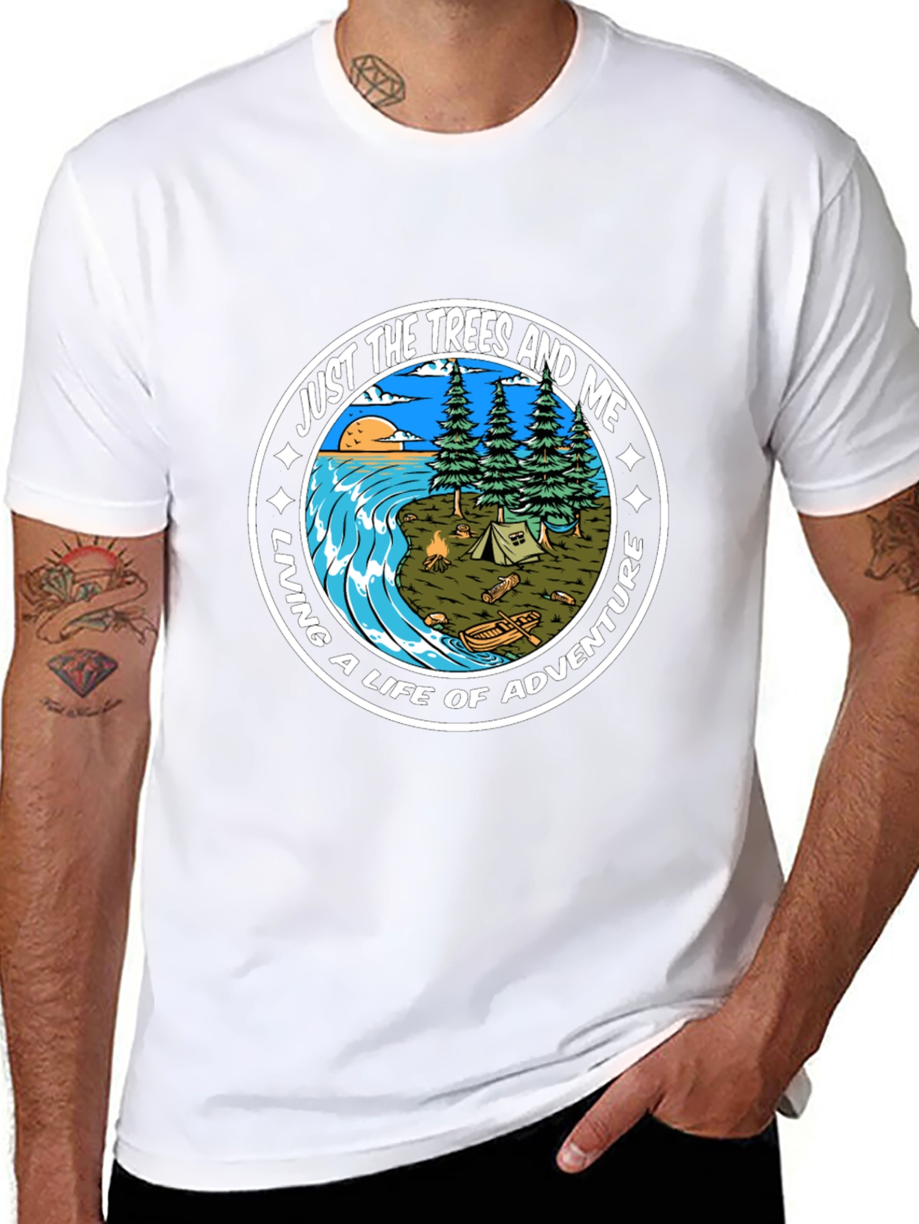 Black Adventure Awaits Graphic Tee view 8