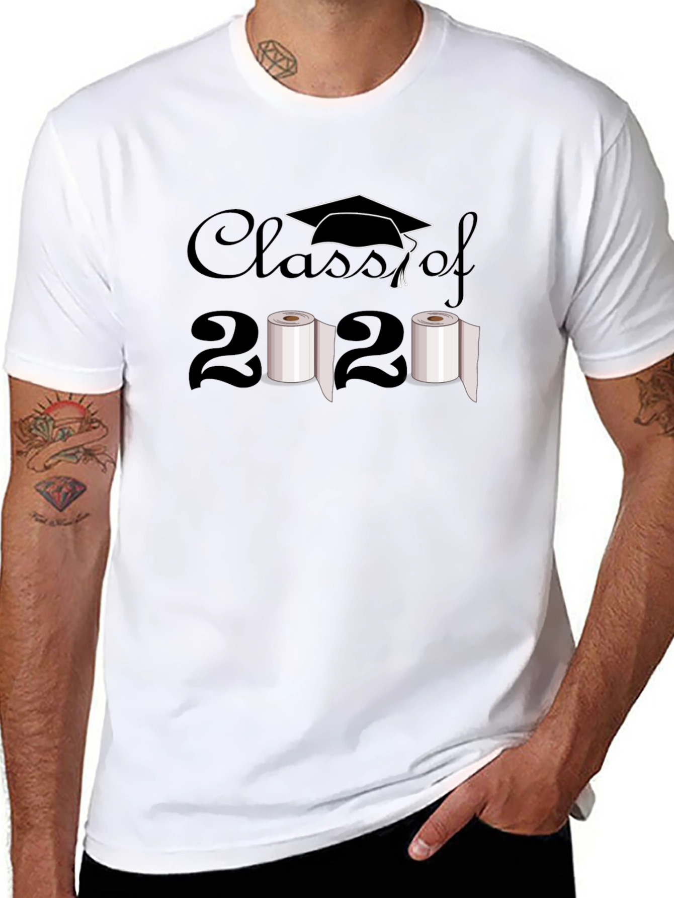 Black Class of 2020 Toilet Paper Humor T-Shirt view 8