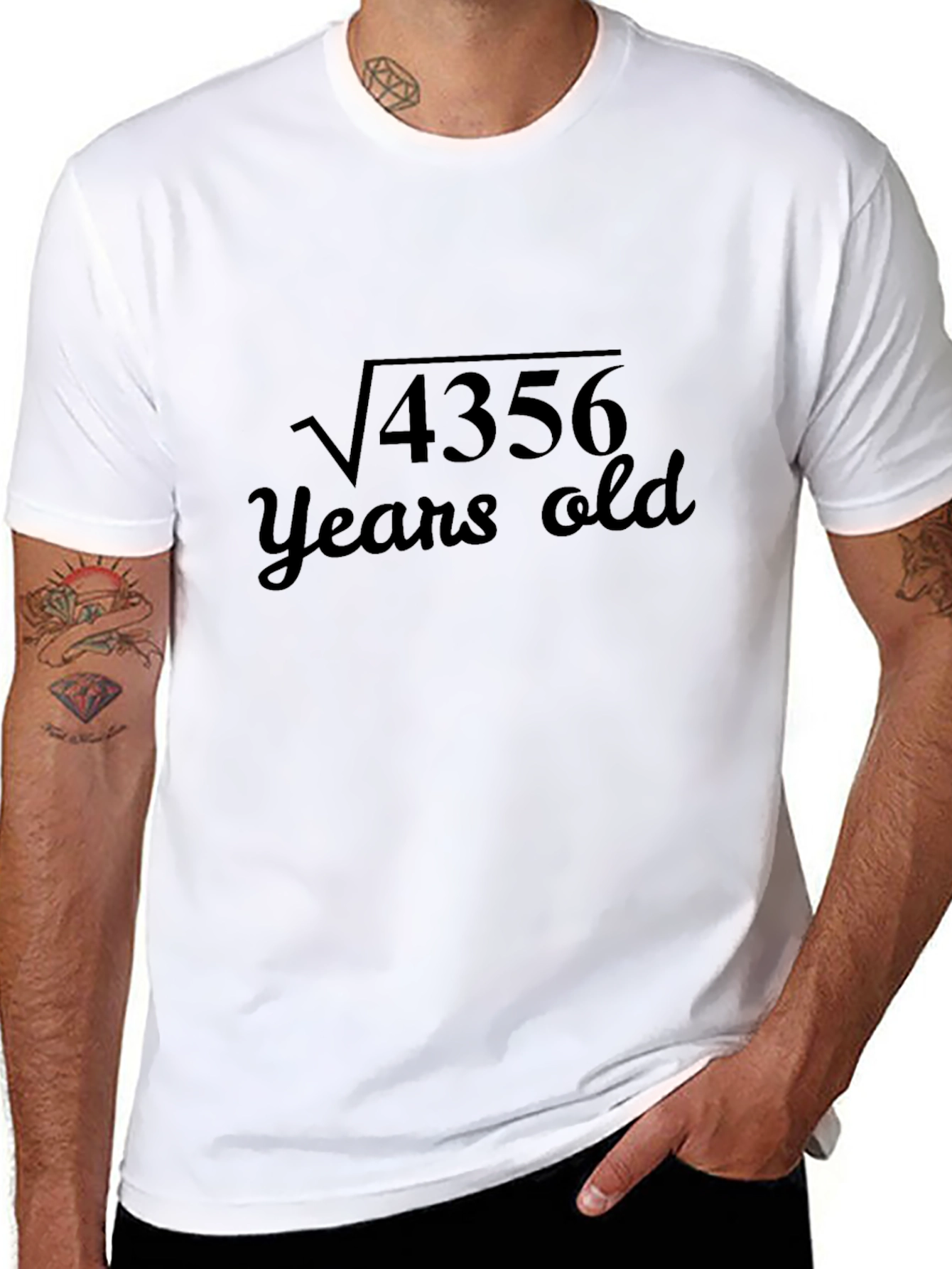 Black Funny 66 Years Old T-Shirt, Math Birthday Tee view 8