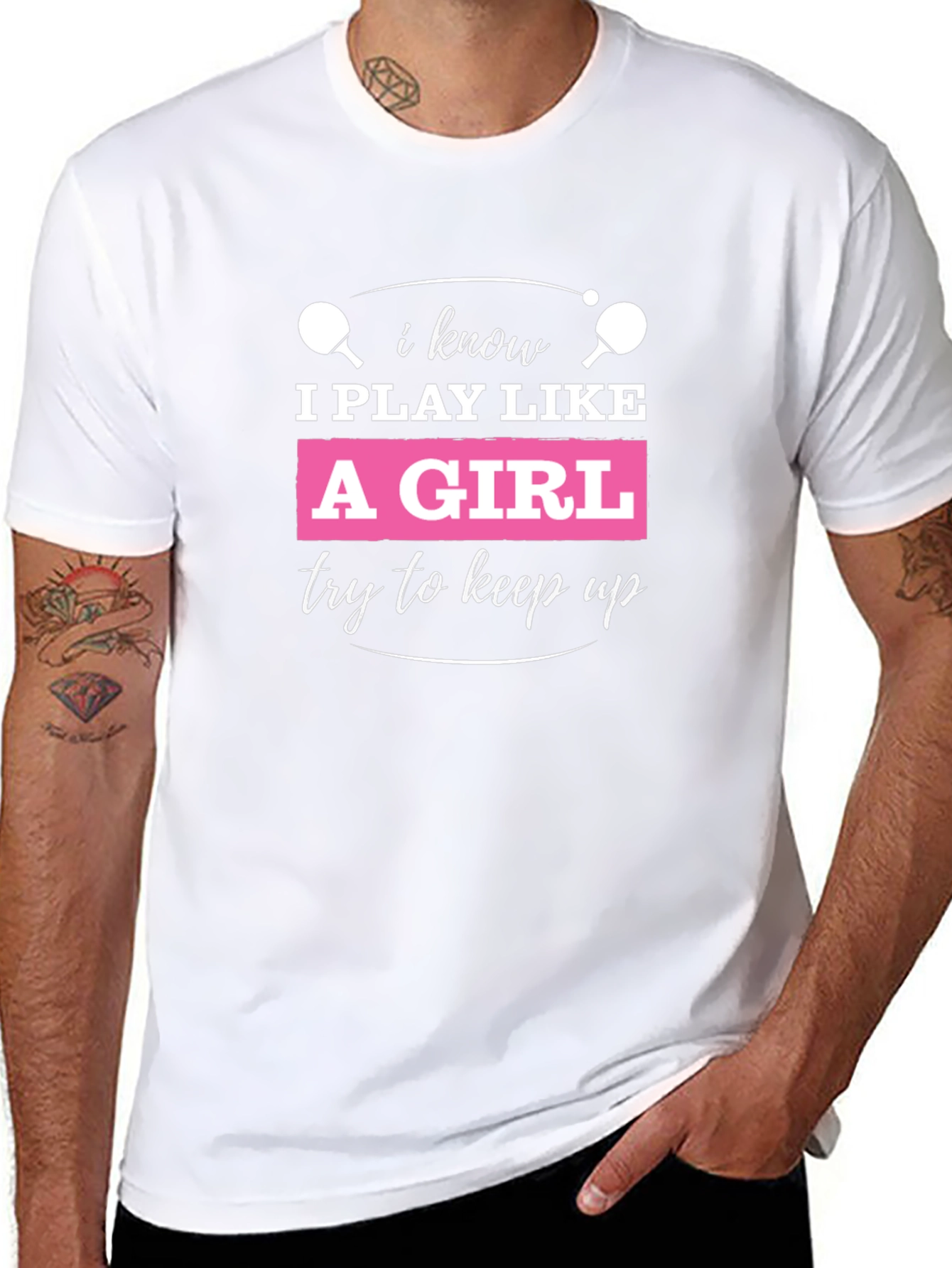Black I Play Like A Girl T-Shirt view 8