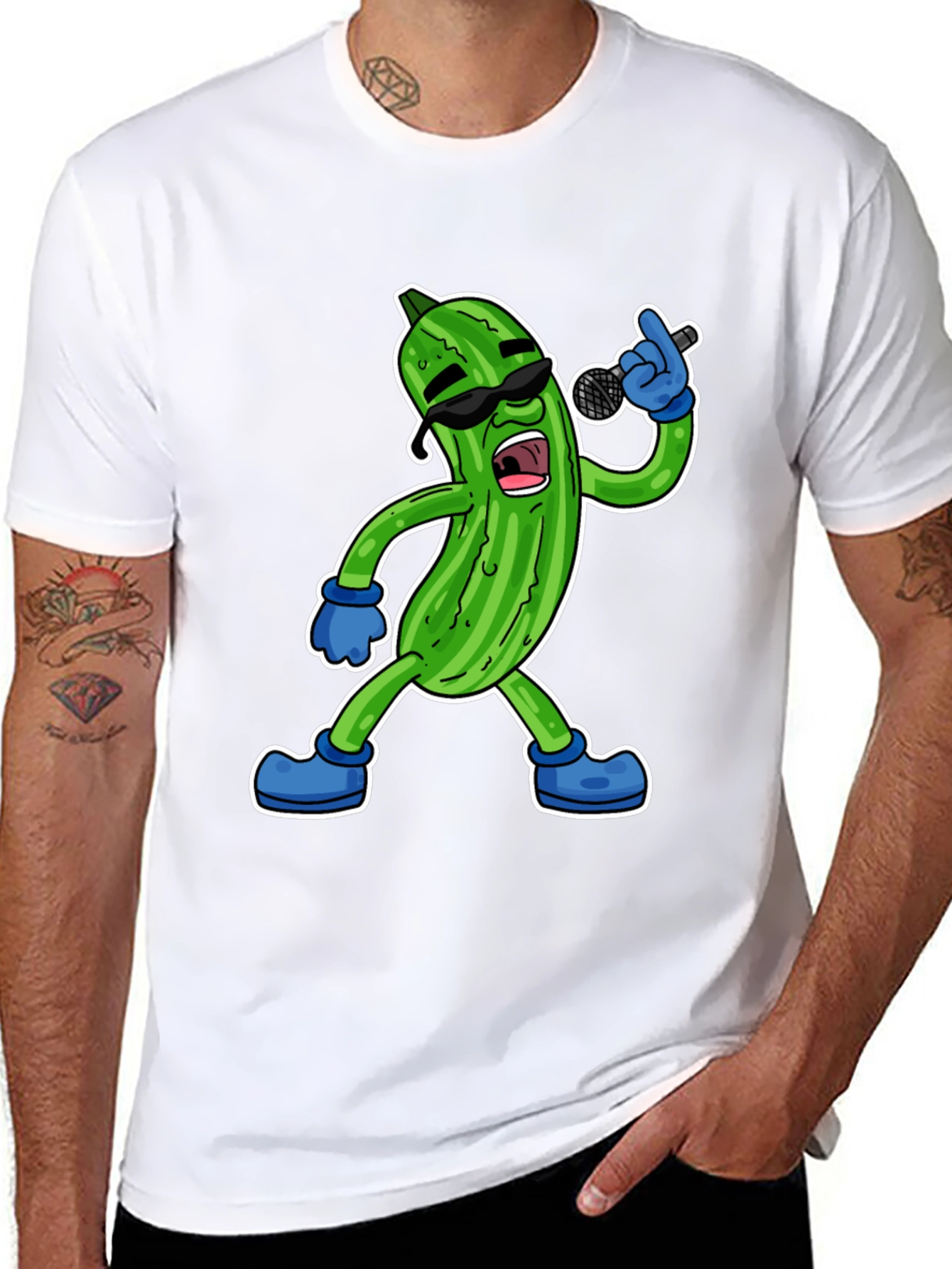 Black Singing Pickle Graphic Tee view 8