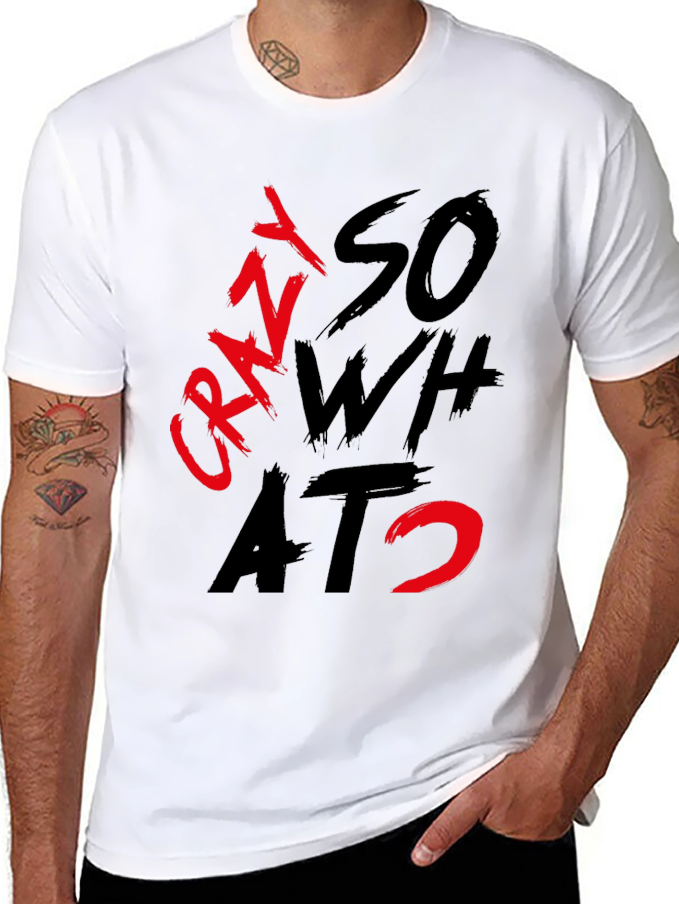 Black Crazy So What? Graphic T-Shirt view 8