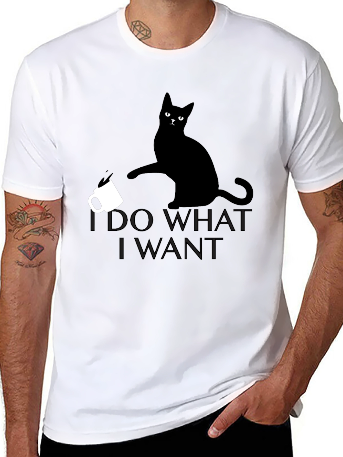 Black I Do What I Want Cat T-Shirt view 8