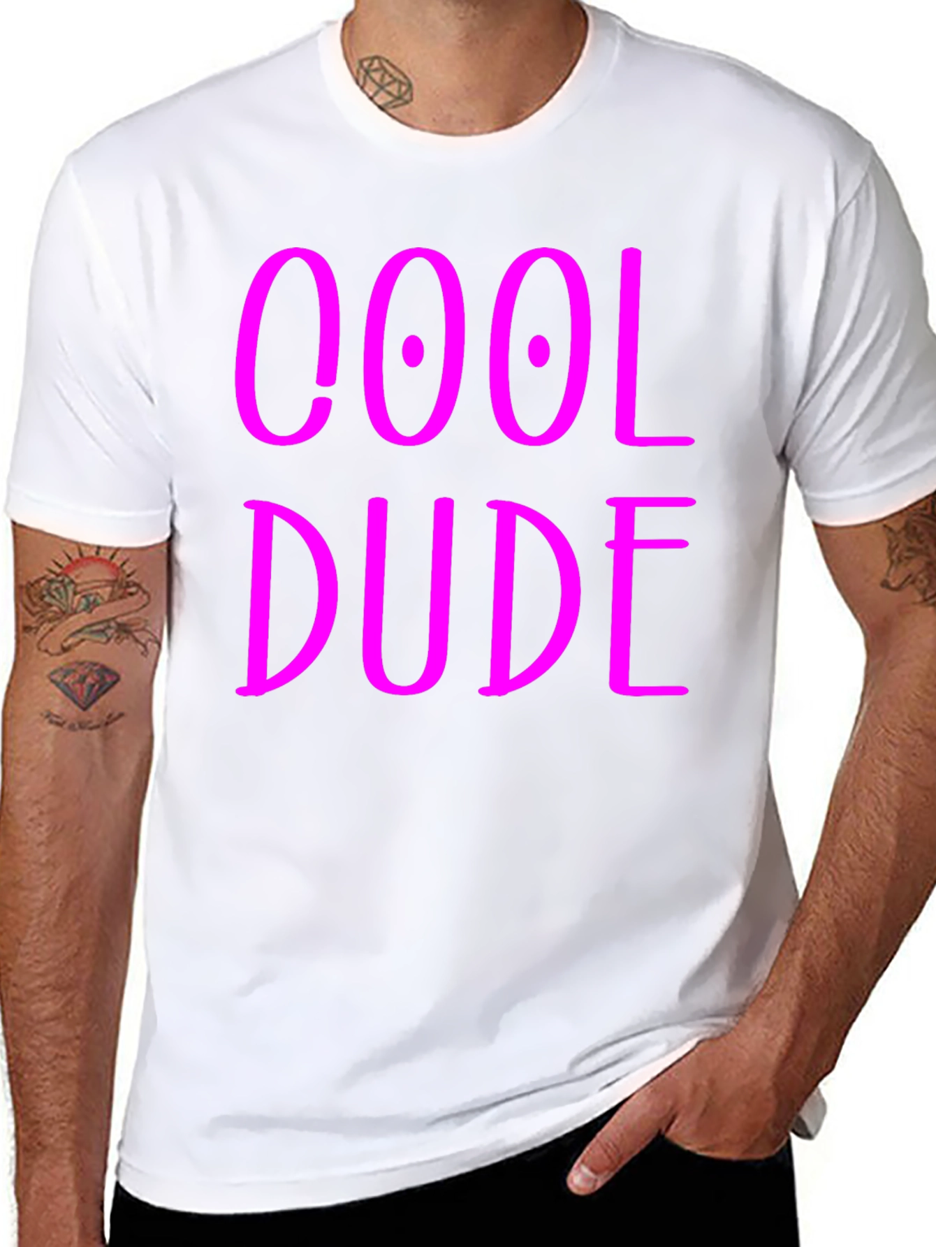 Black Cool Dude Graphic Tee - Black Cotton Blend T-Shirt view 8