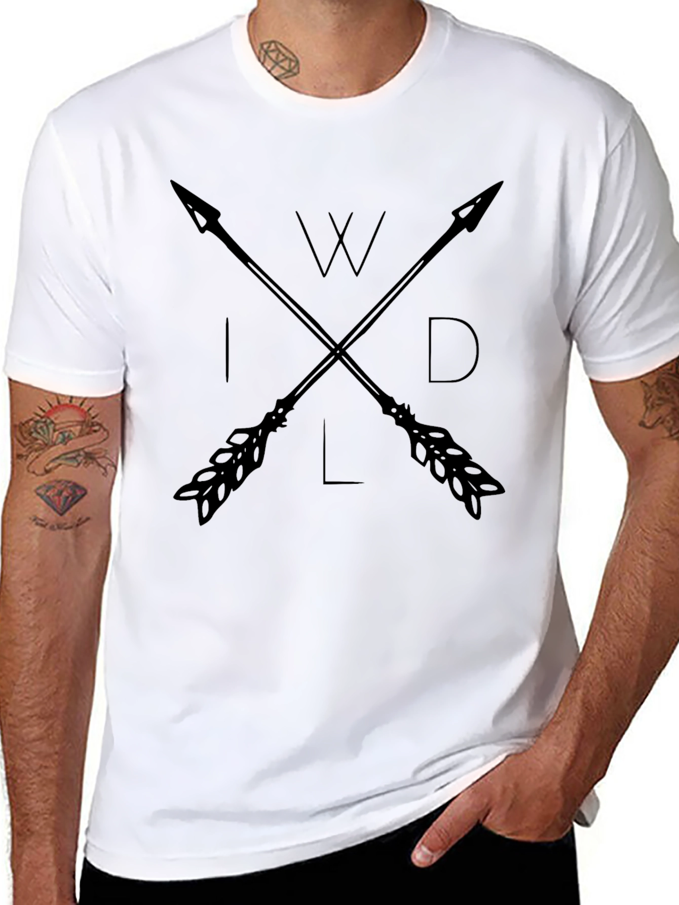 Black Wild Arrows Graphic Tee - Stylish Black Shirt view 8