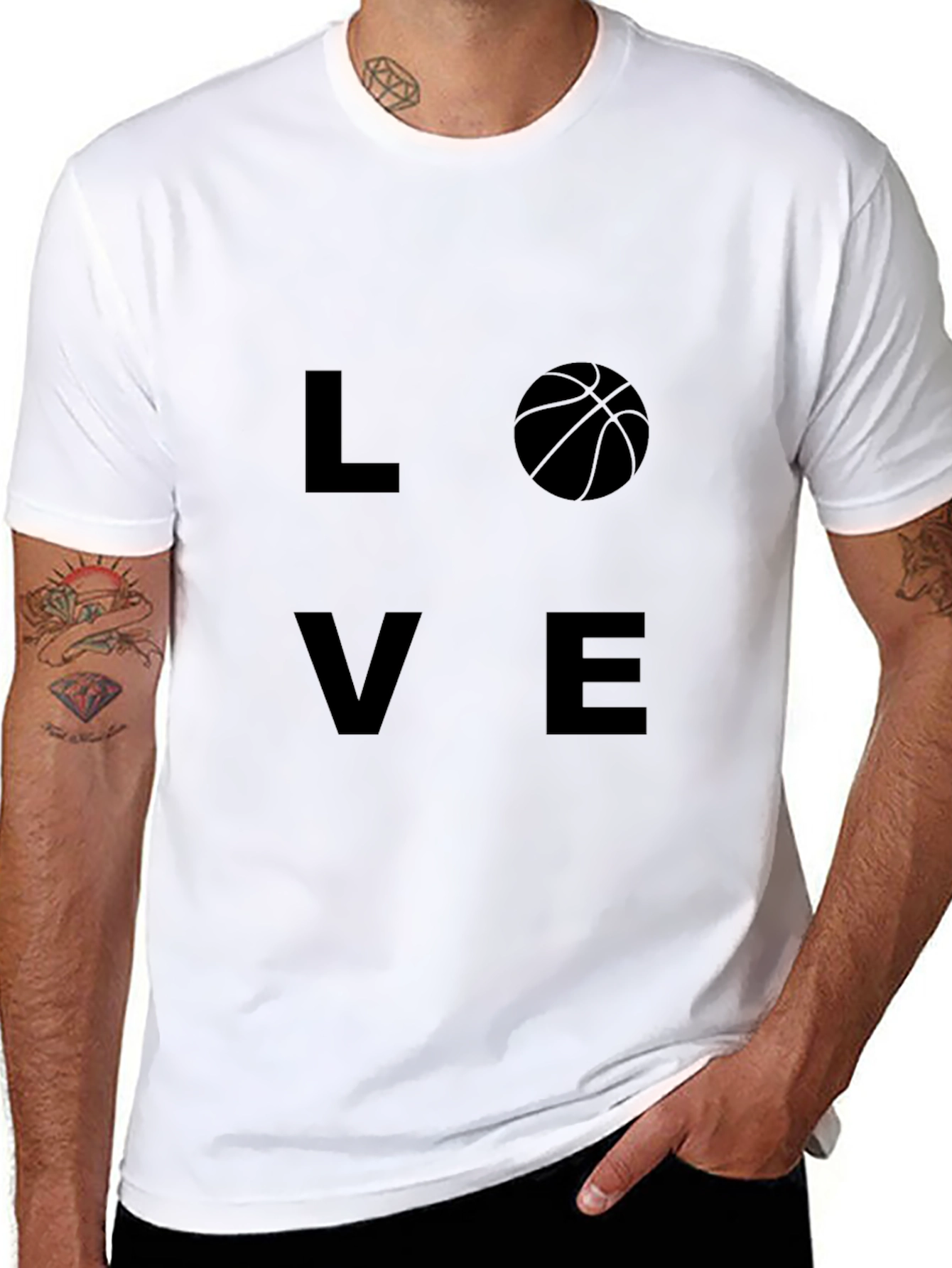 Black Love Basketball Graphic T-Shirt view 8