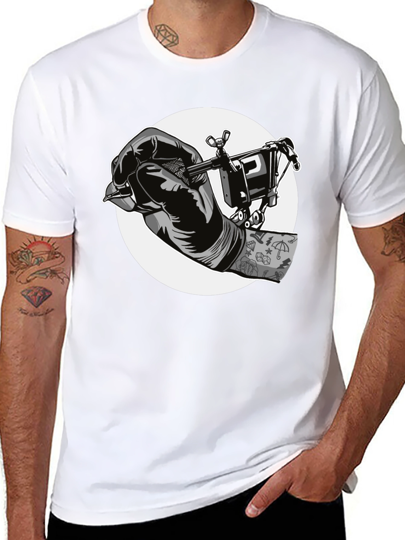 Black Tattoo Artist Graphic T-Shirt view 8
