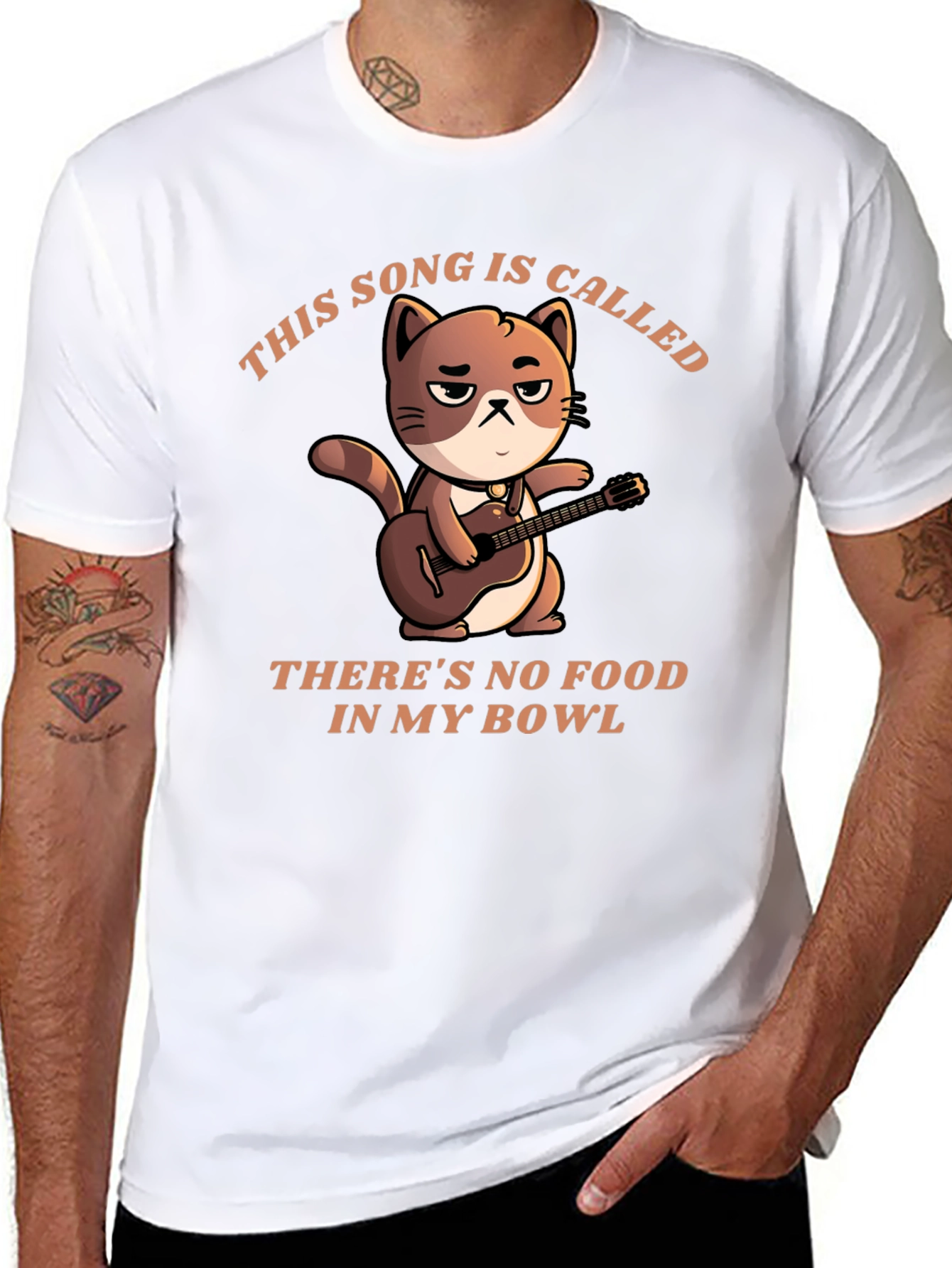 Black Cat Musician T-Shirt - No Food in My Bowl view 8