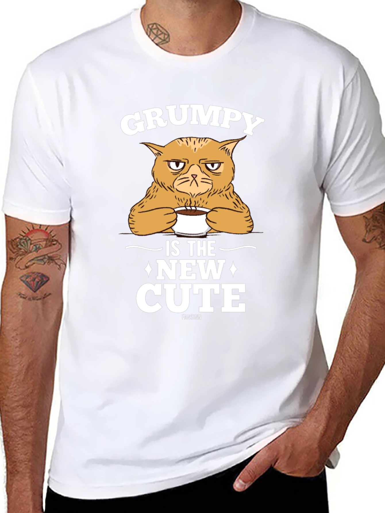 Black Grumpy Cat T-Shirt - New Cute Black Tee view 8