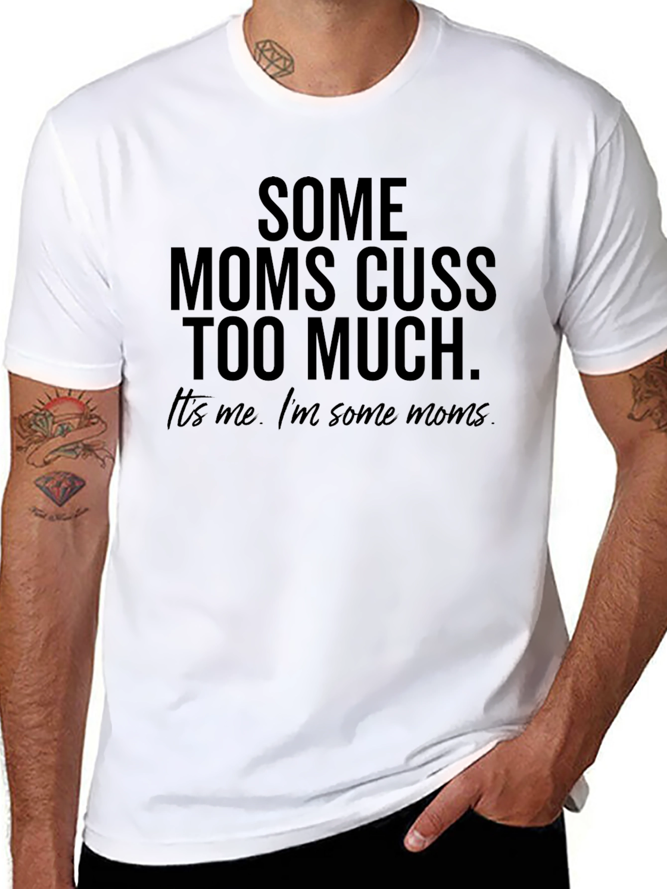 Black Some Moms Cuss Too Much T-Shirt - Funny Mom Tee view 8