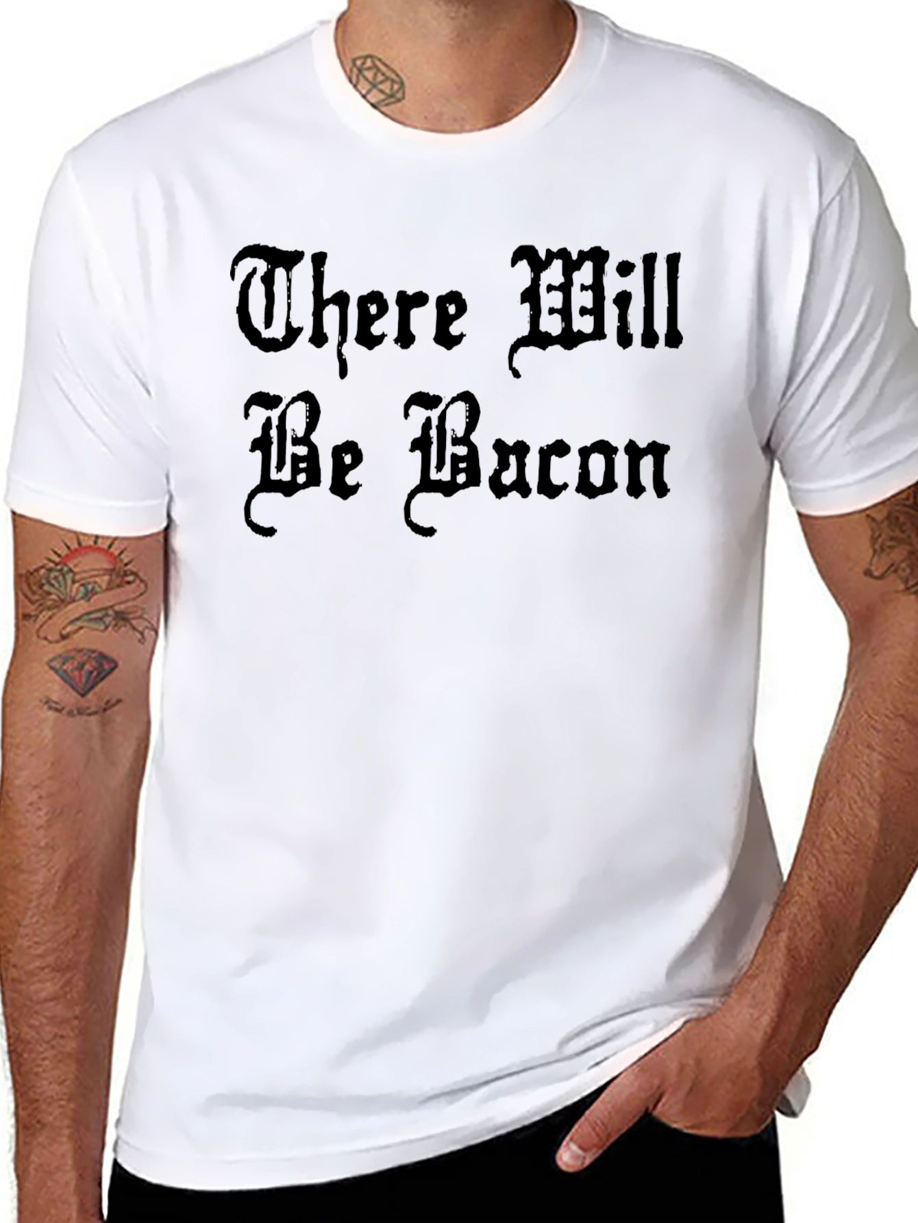 Black There Will Be Bacon T-Shirt view 8