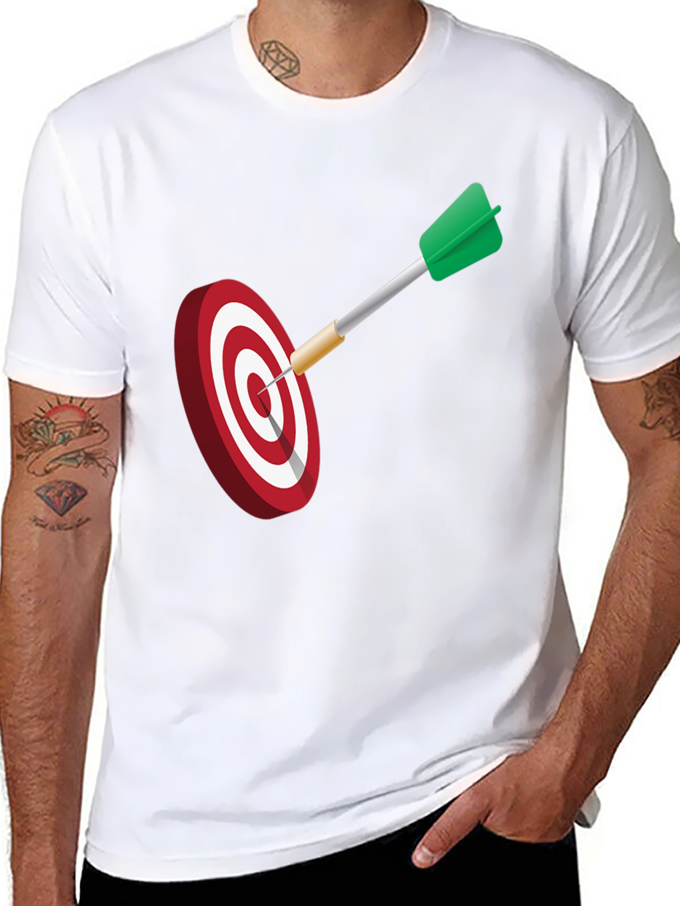 Black Dart Target Graphic Tee - Black Cotton Blend Shirt view 8