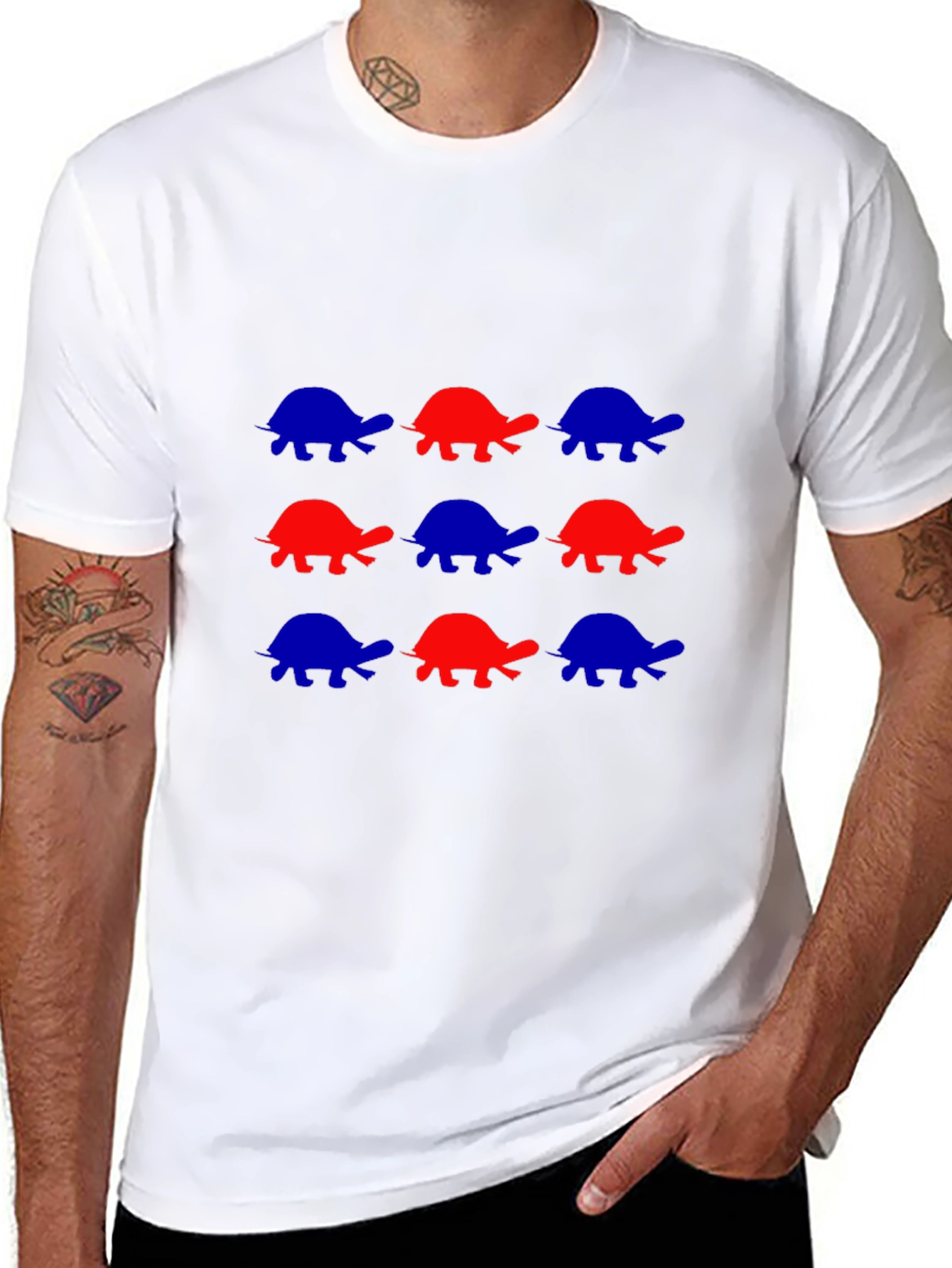 Black Turtle Pattern T-Shirt - Fun and Stylish view 8