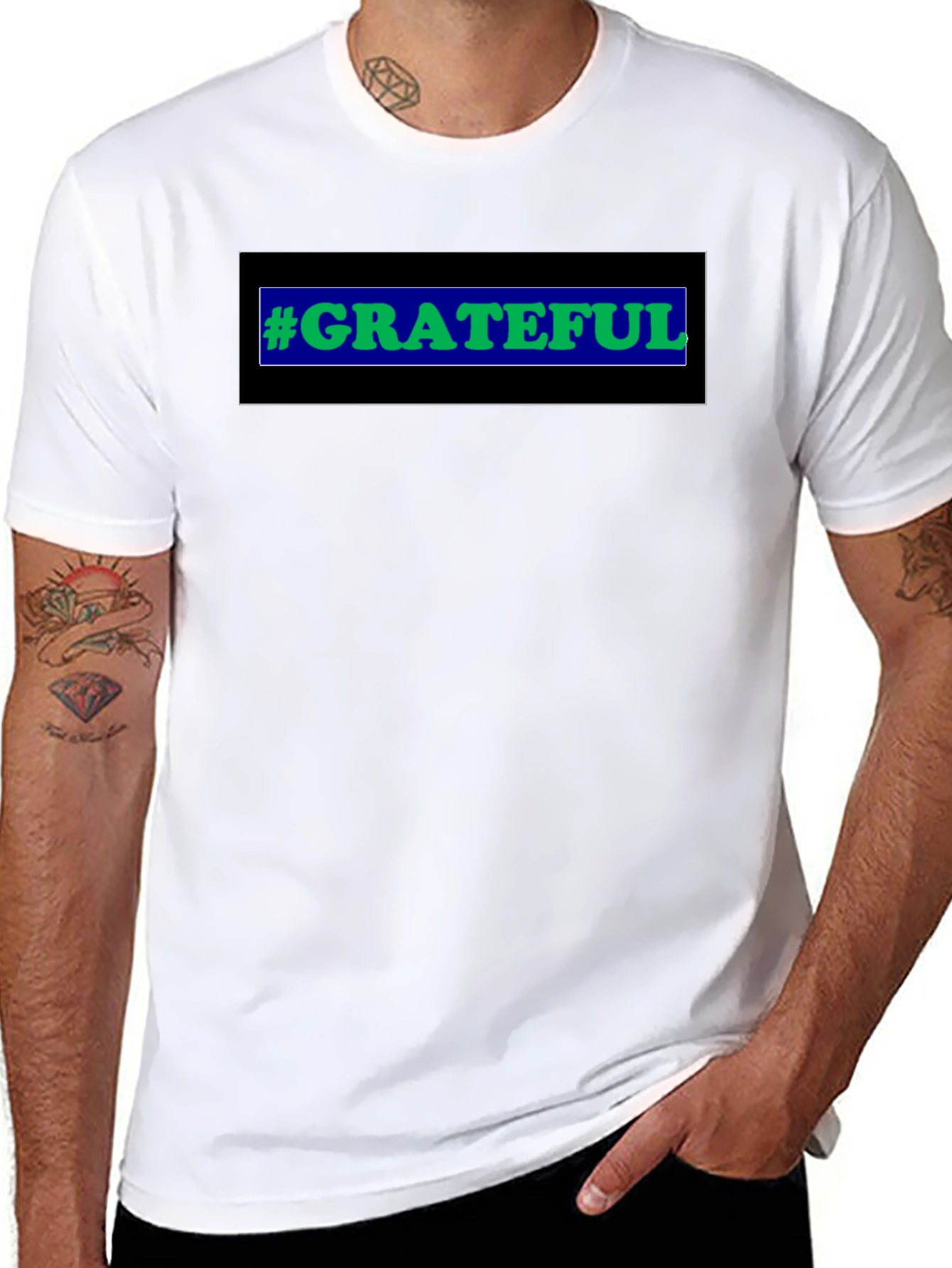 Black Grateful Black T-Shirt - Positive Vibes view 8