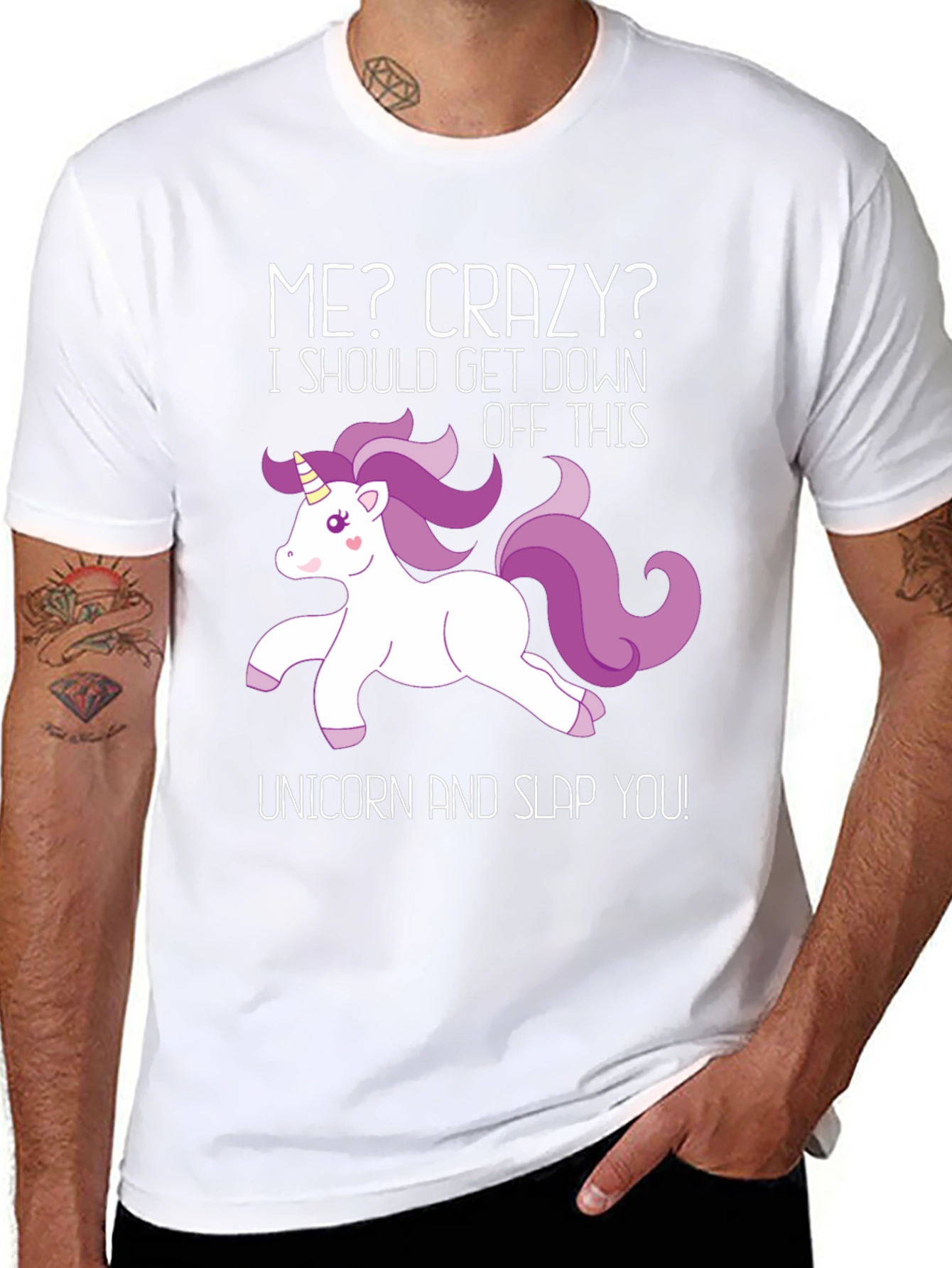 Black Me? Crazy Unicorn Graphic T-Shirt - Funny Novelty Tee view 8