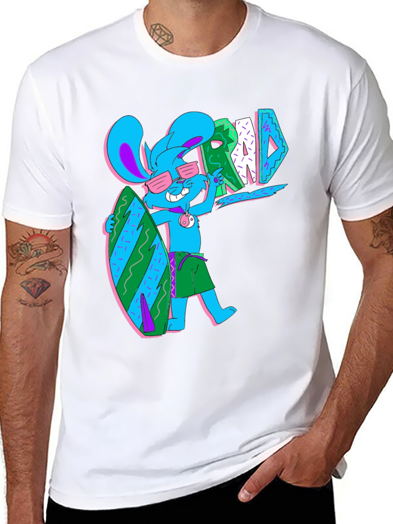 Black Surf Bunny T-Shirt - Rad Summer Vibes view 8