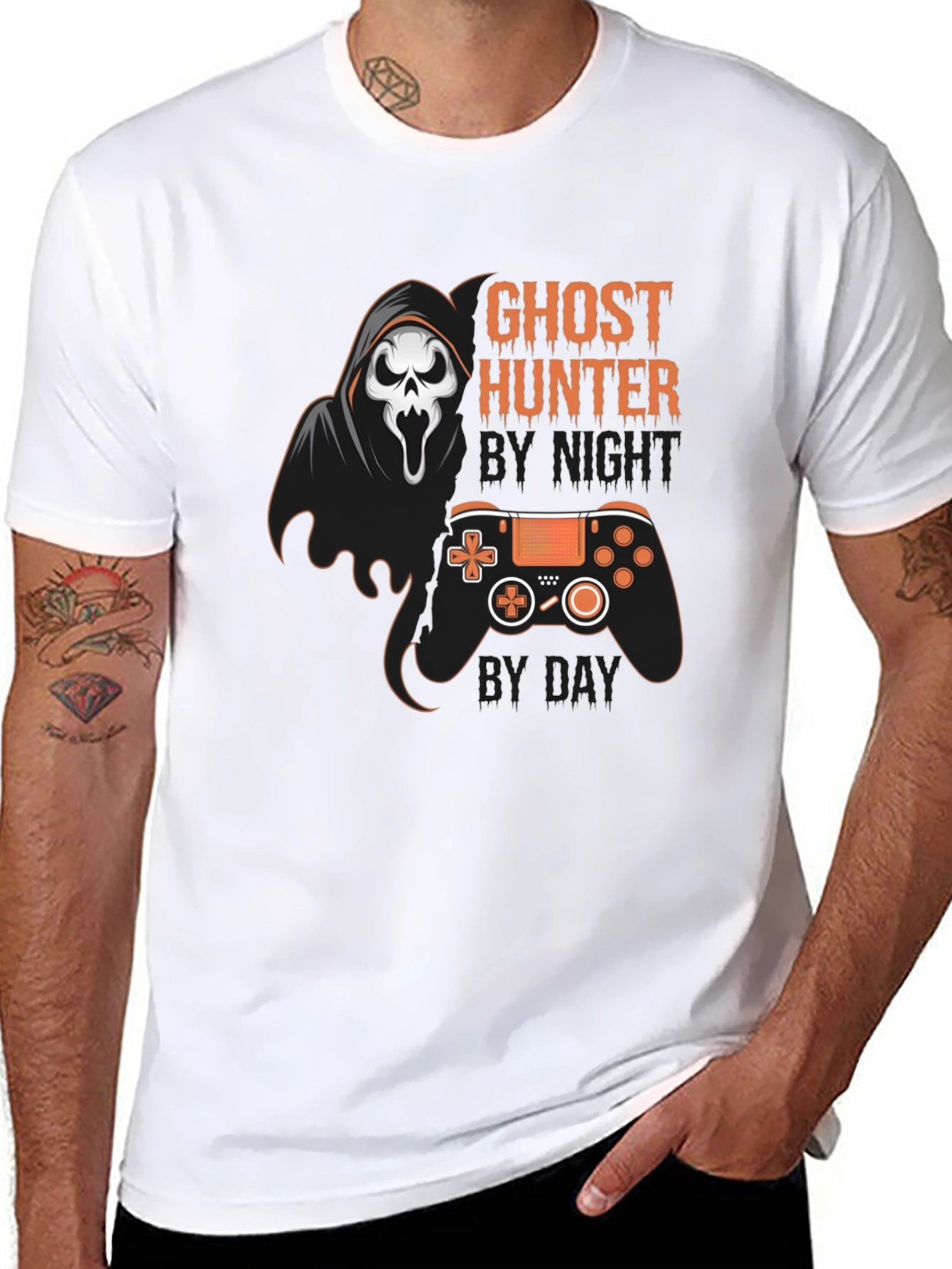 Black Ghost Hunter Gaming T-Shirt view 8