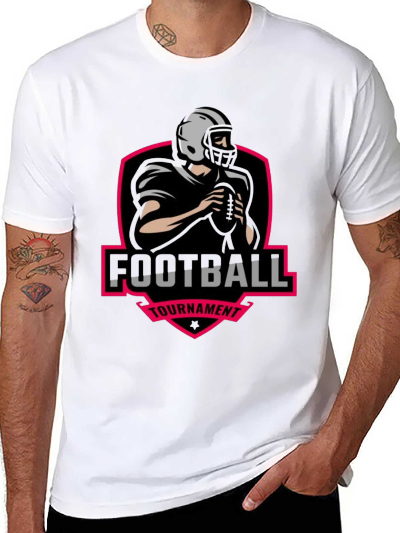 Black Football Tournament Graphic Tee view 8
