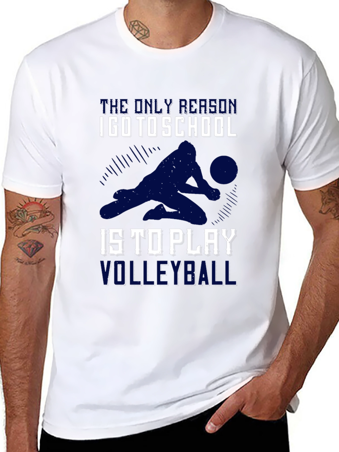 Black Volleyball T-Shirt: School Volleyball Player Design view 8