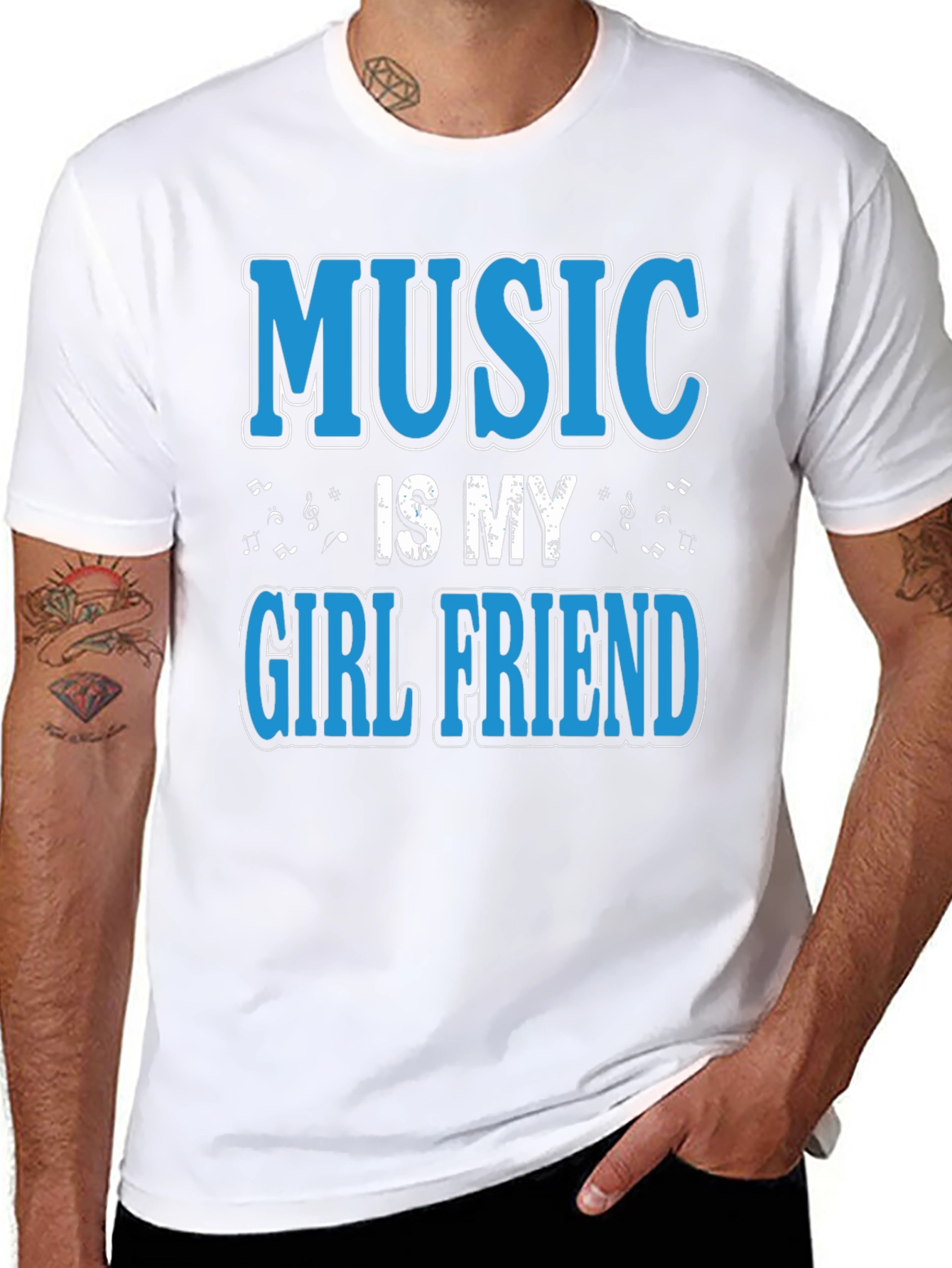 Music is My Girlfriend Black T-Shirt - 8