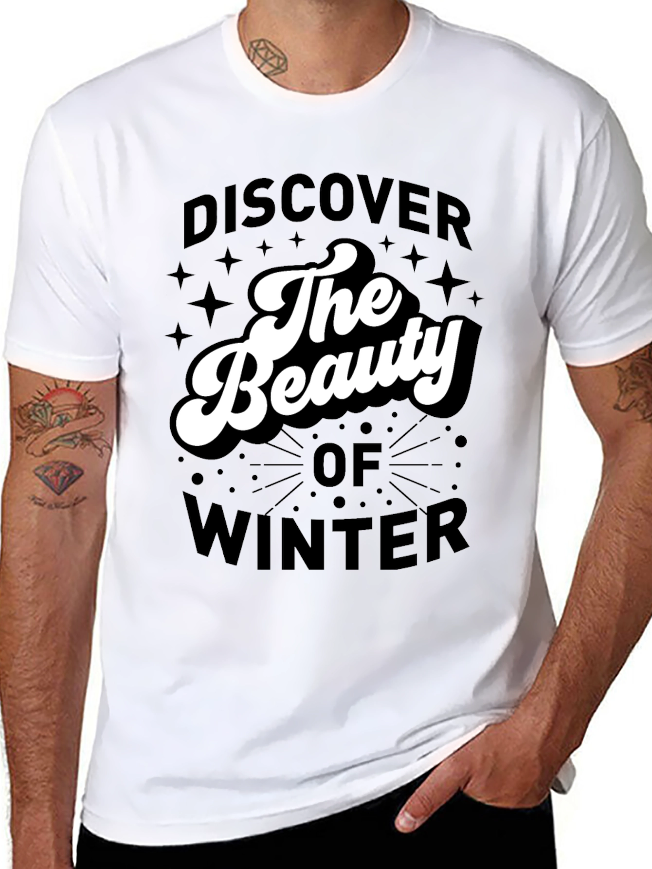 Black Discover The Beauty of Winter Graphic Tee view 8