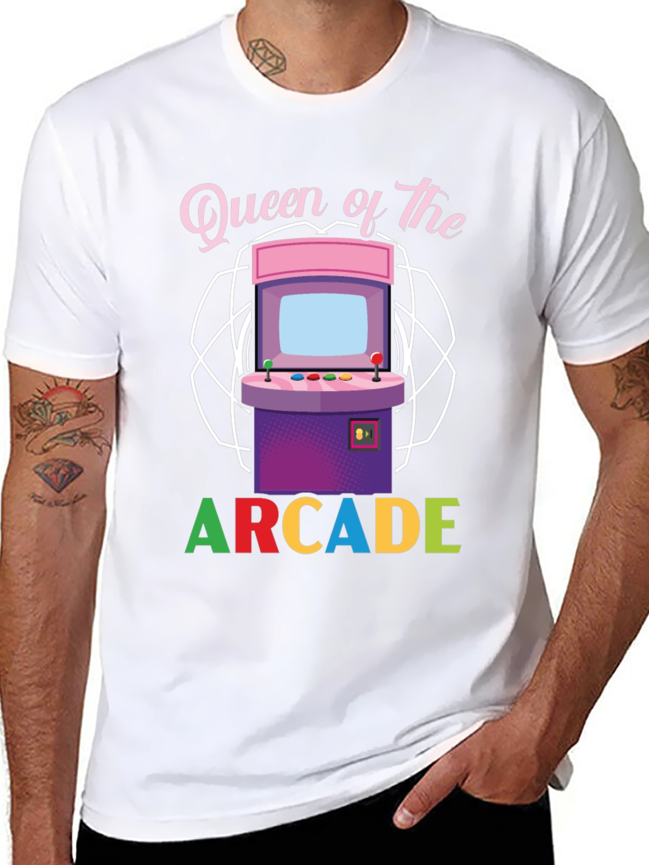 Black Queen of the Arcade T-Shirt view 8
