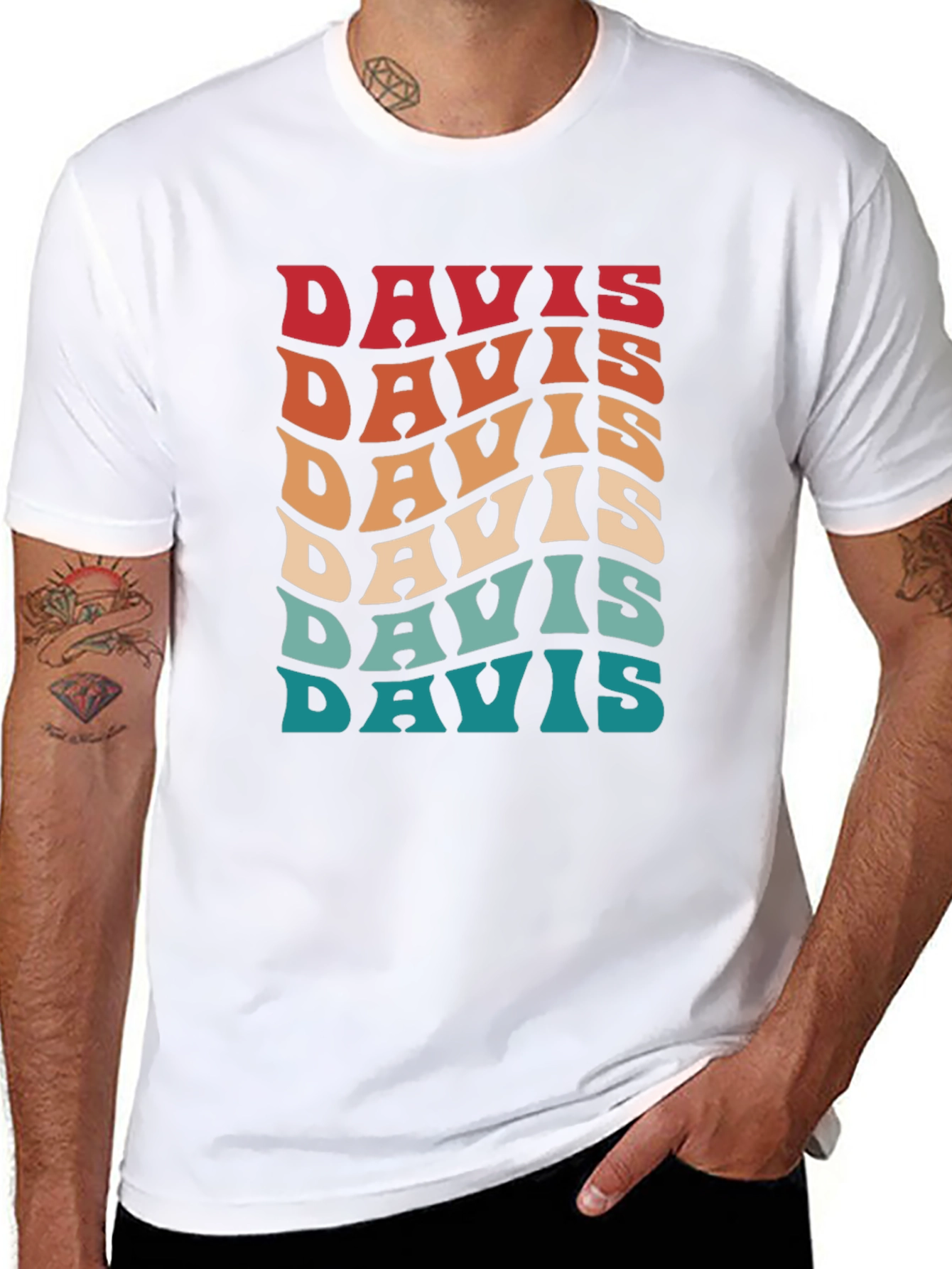 Black Retro Davis T-Shirt view 8