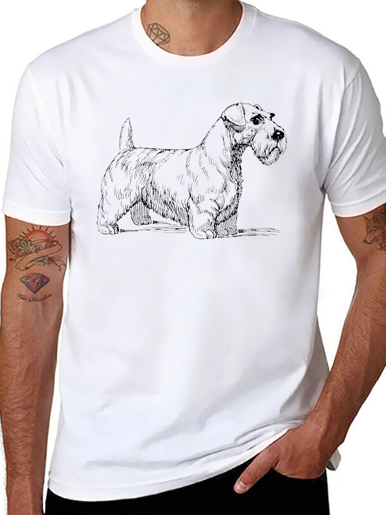 Black Black Terrier Dog Graphic T-Shirt view 8