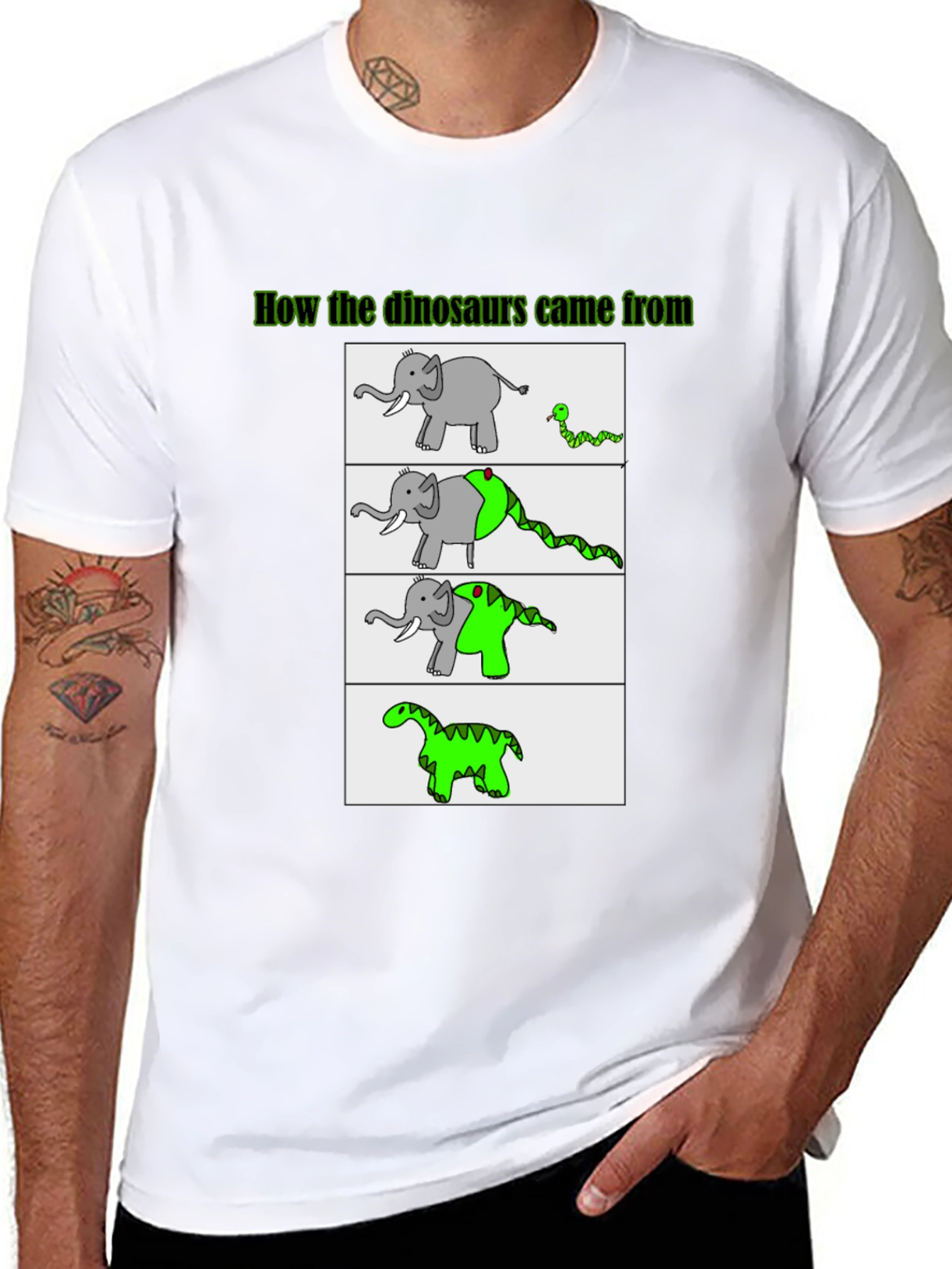 Black Funny Dinosaur Evolution Graphic T-Shirt view 8