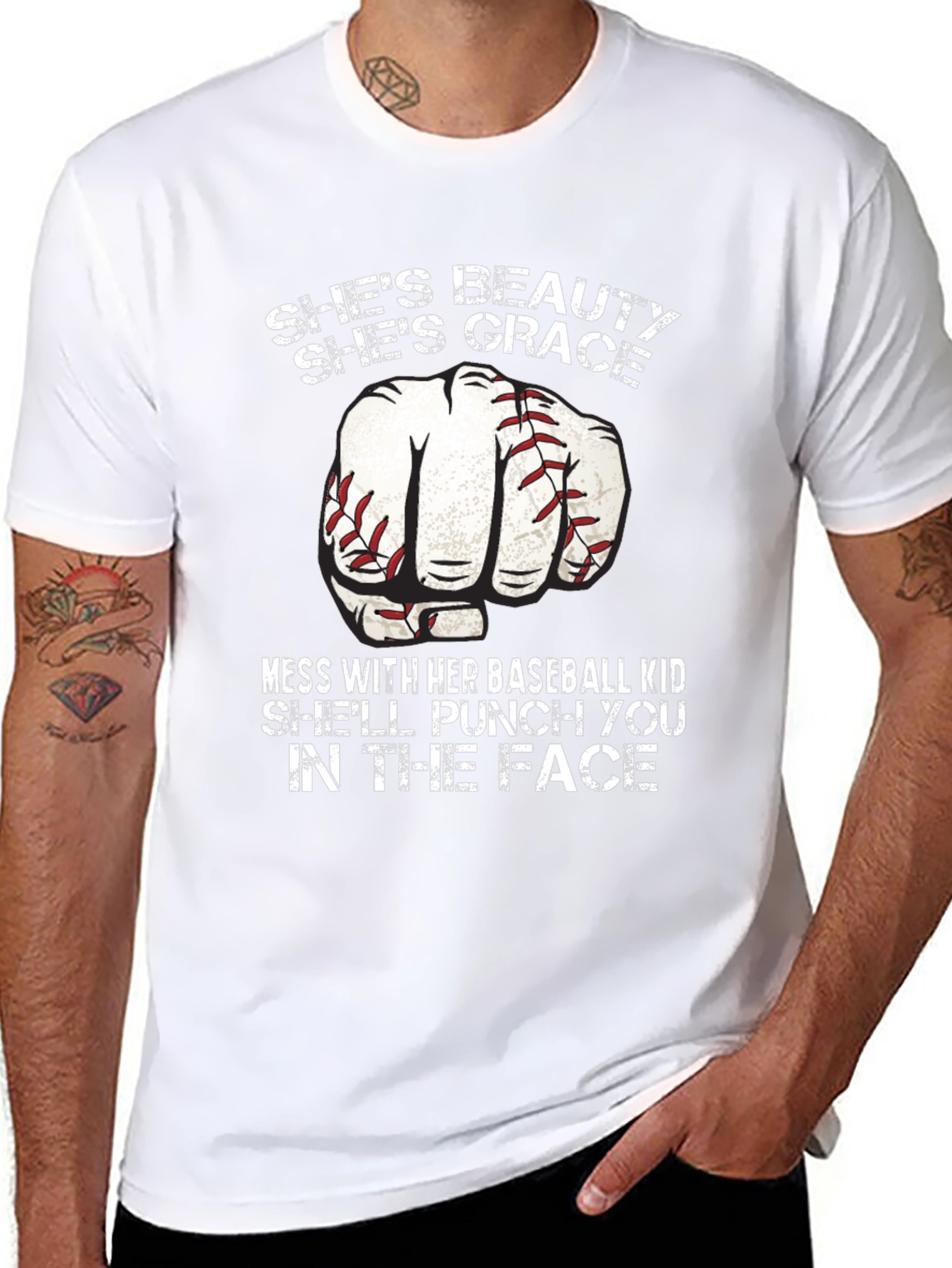 Black Baseball Mom Punch T-Shirt - Beauty and Grace view 8