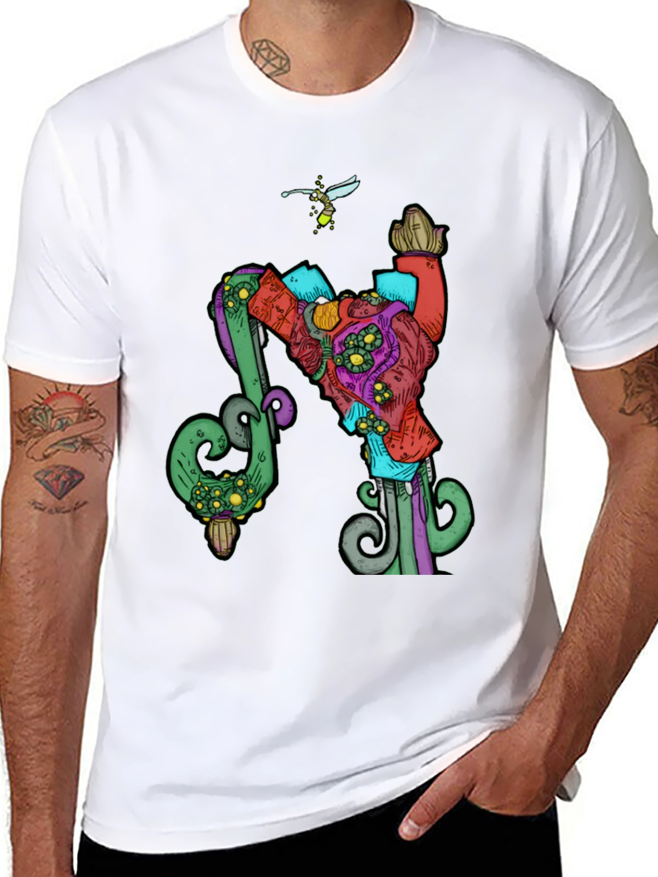 Whimsical Graphic Tee - Firefly Design - 8