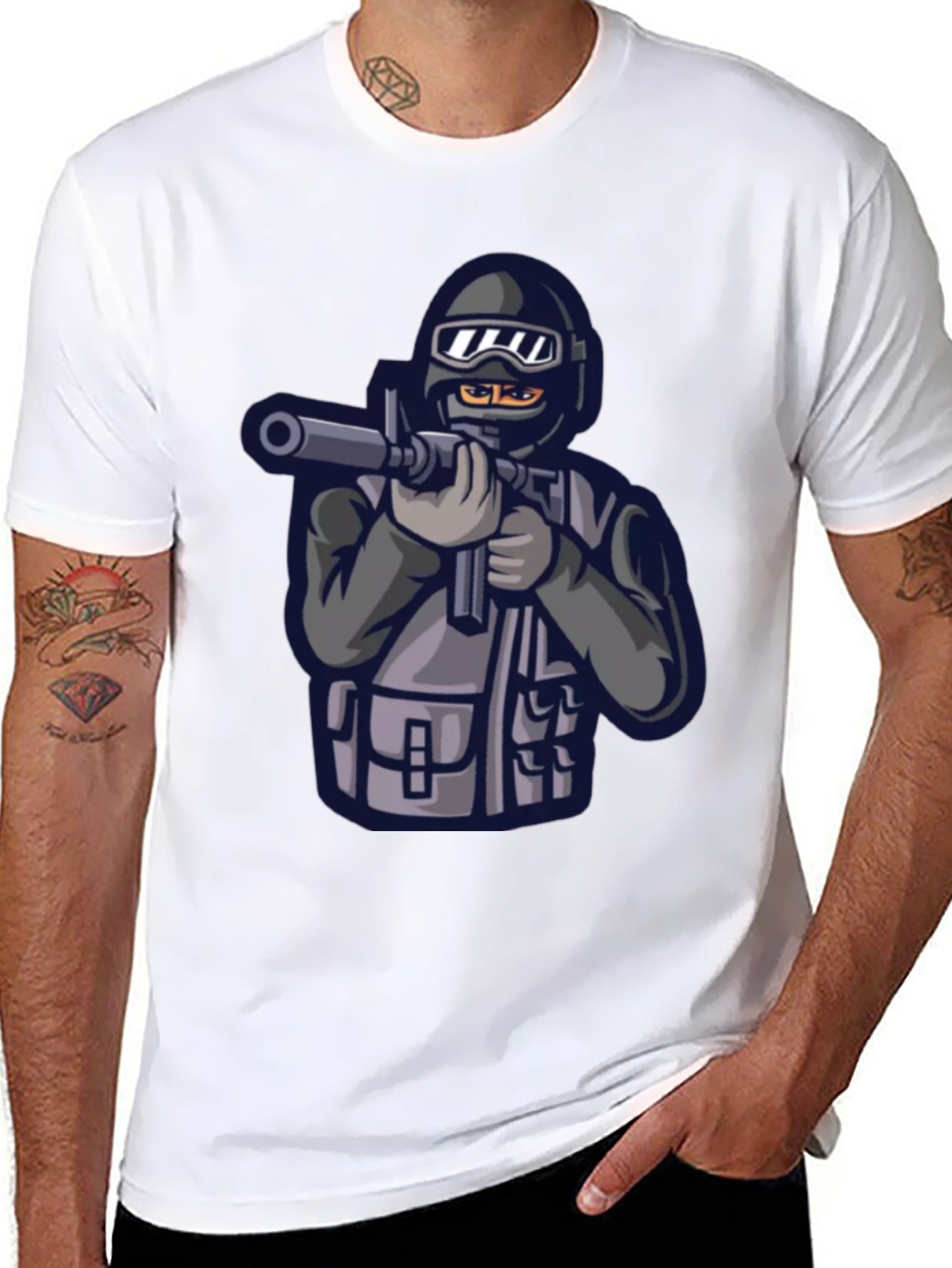 Black Tactical Gamer T-Shirt - Black view 8